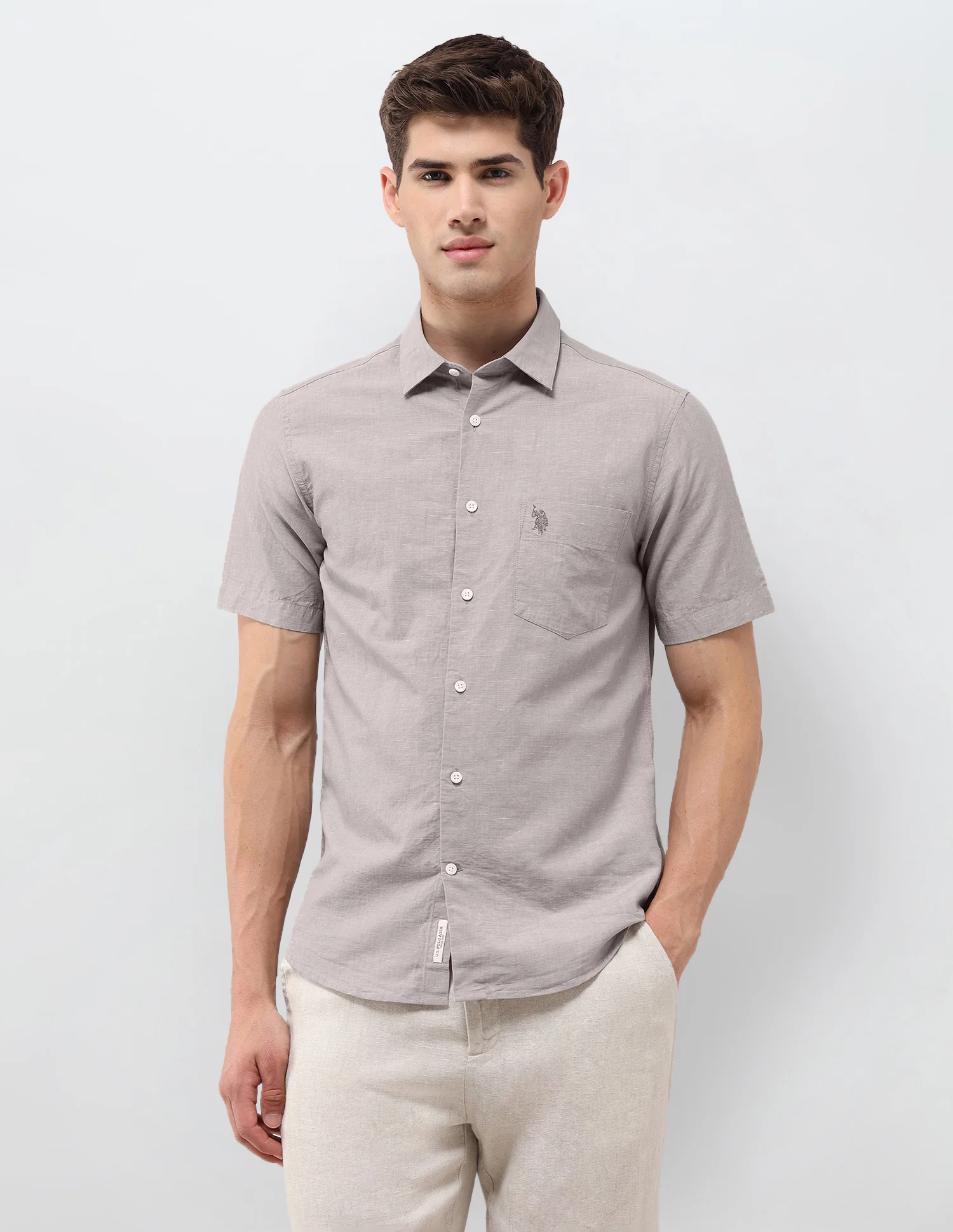 Solid Tailored Fit Shirt - Image 6