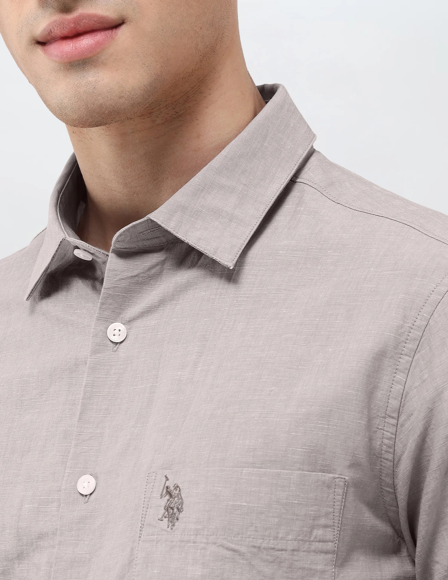 Solid Tailored Fit Shirt - Image 7
