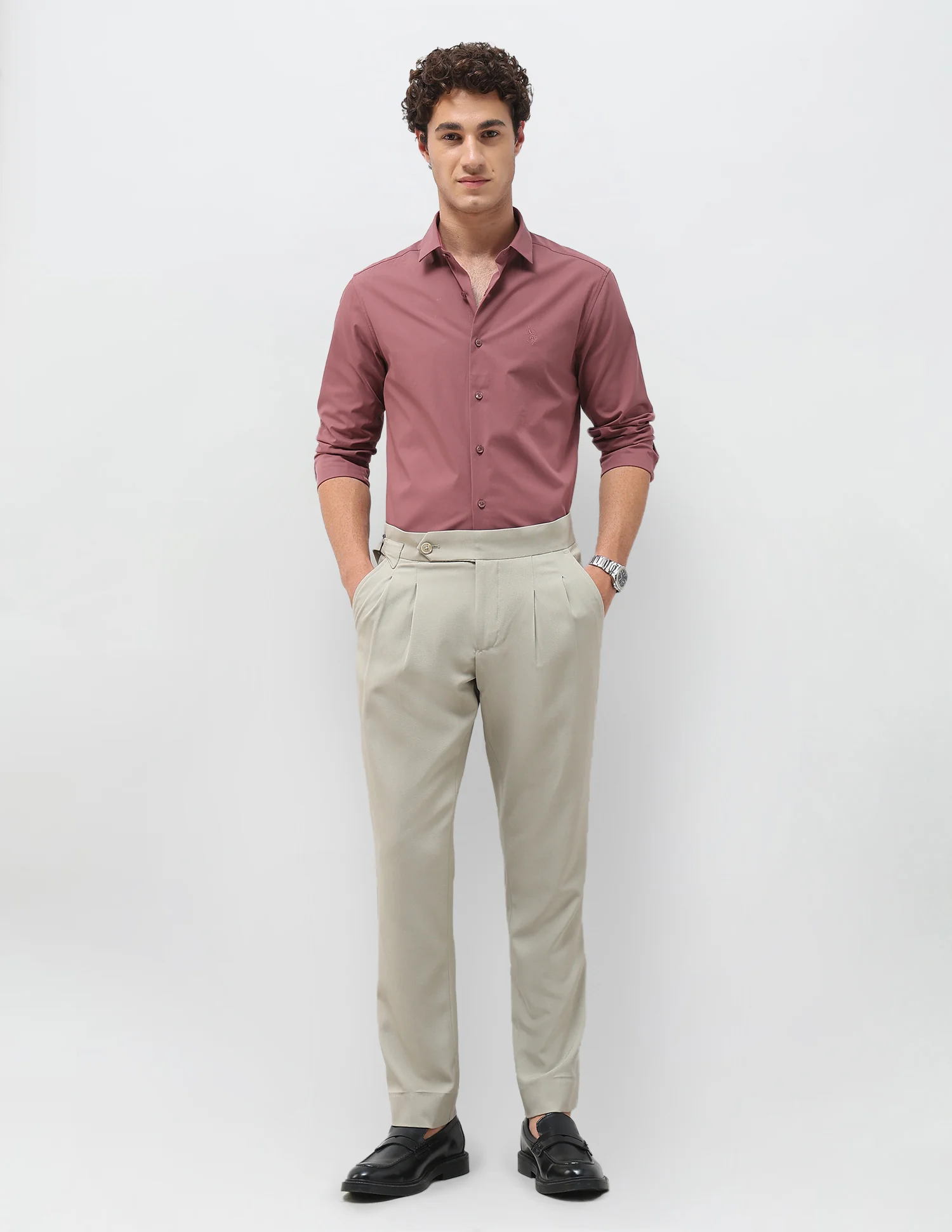 Solid Tailored Fit Shirt - Image 3