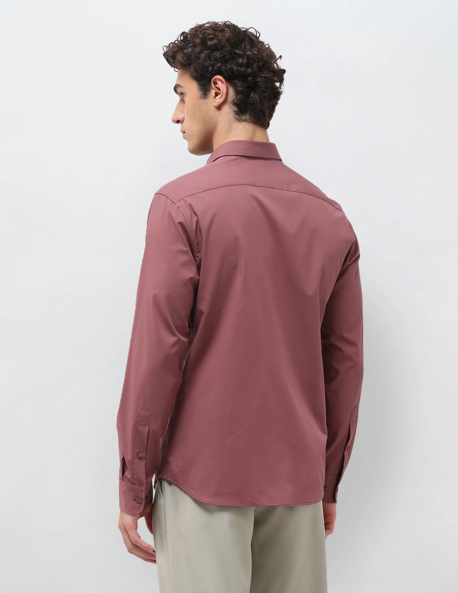 Solid Tailored Fit Shirt - Image 5