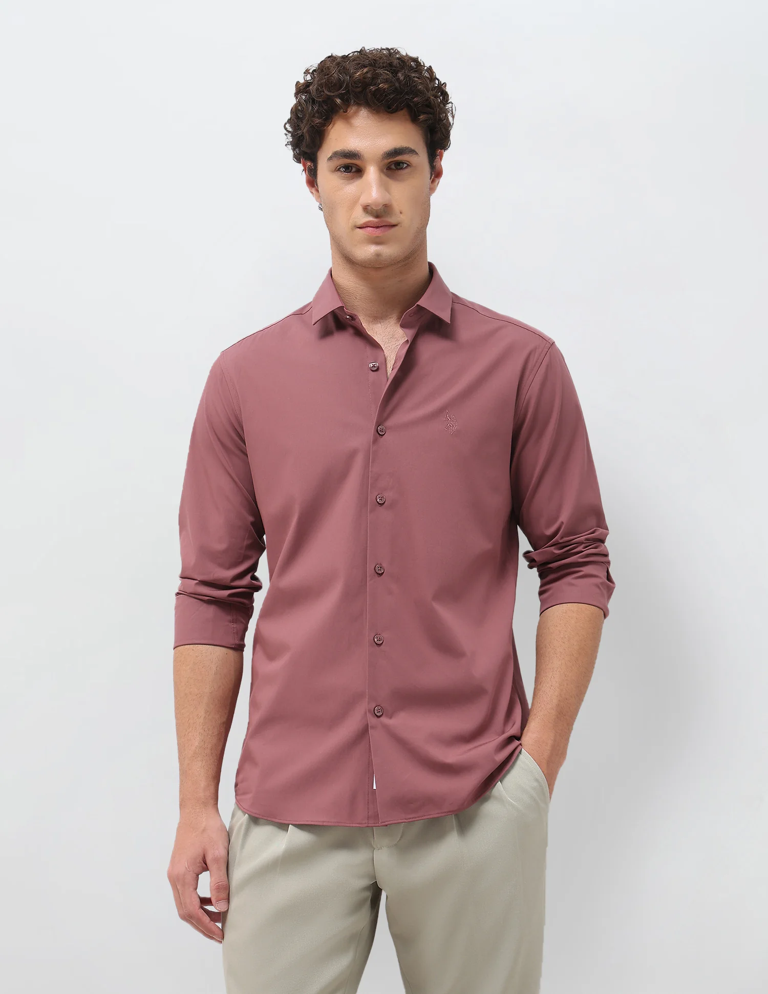 Solid Tailored Fit Shirt - Image 6
