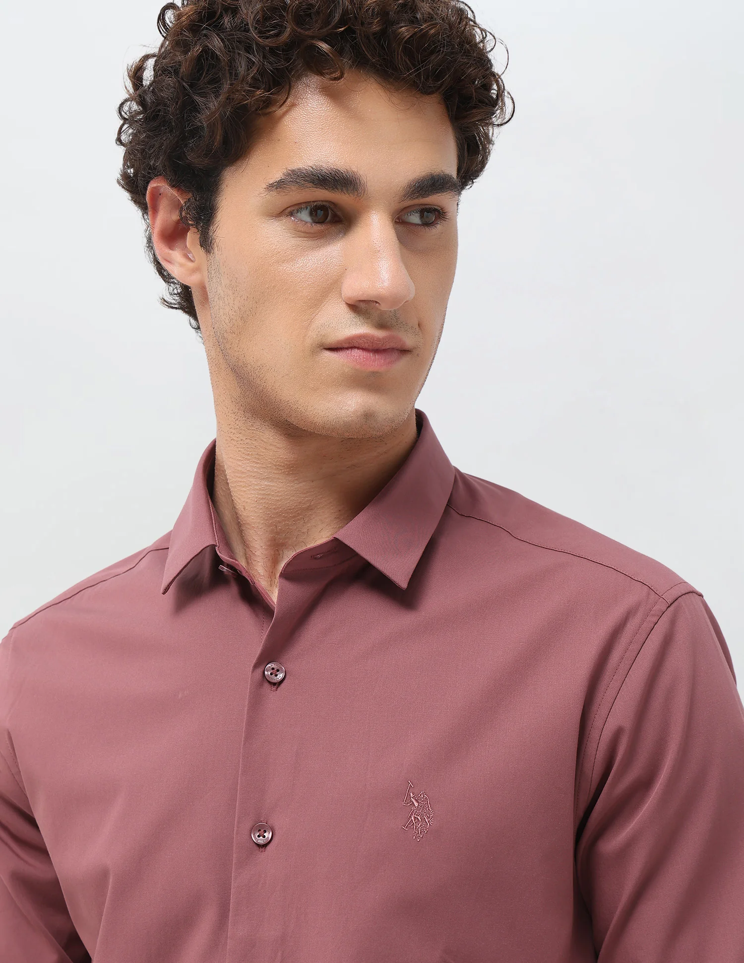 Solid Tailored Fit Shirt - Image 7