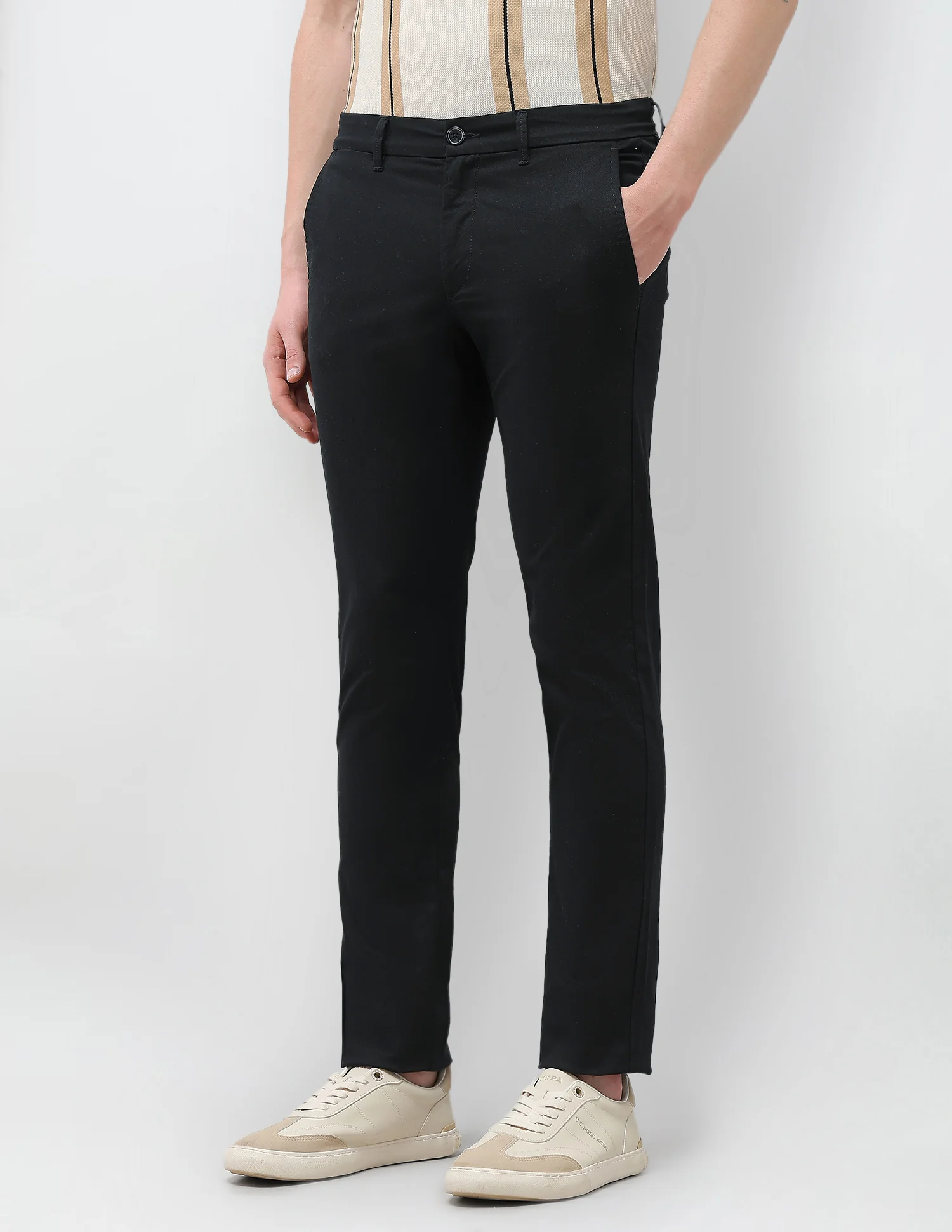 Solid Twill Denver Slim Fit Trousers - Image 4