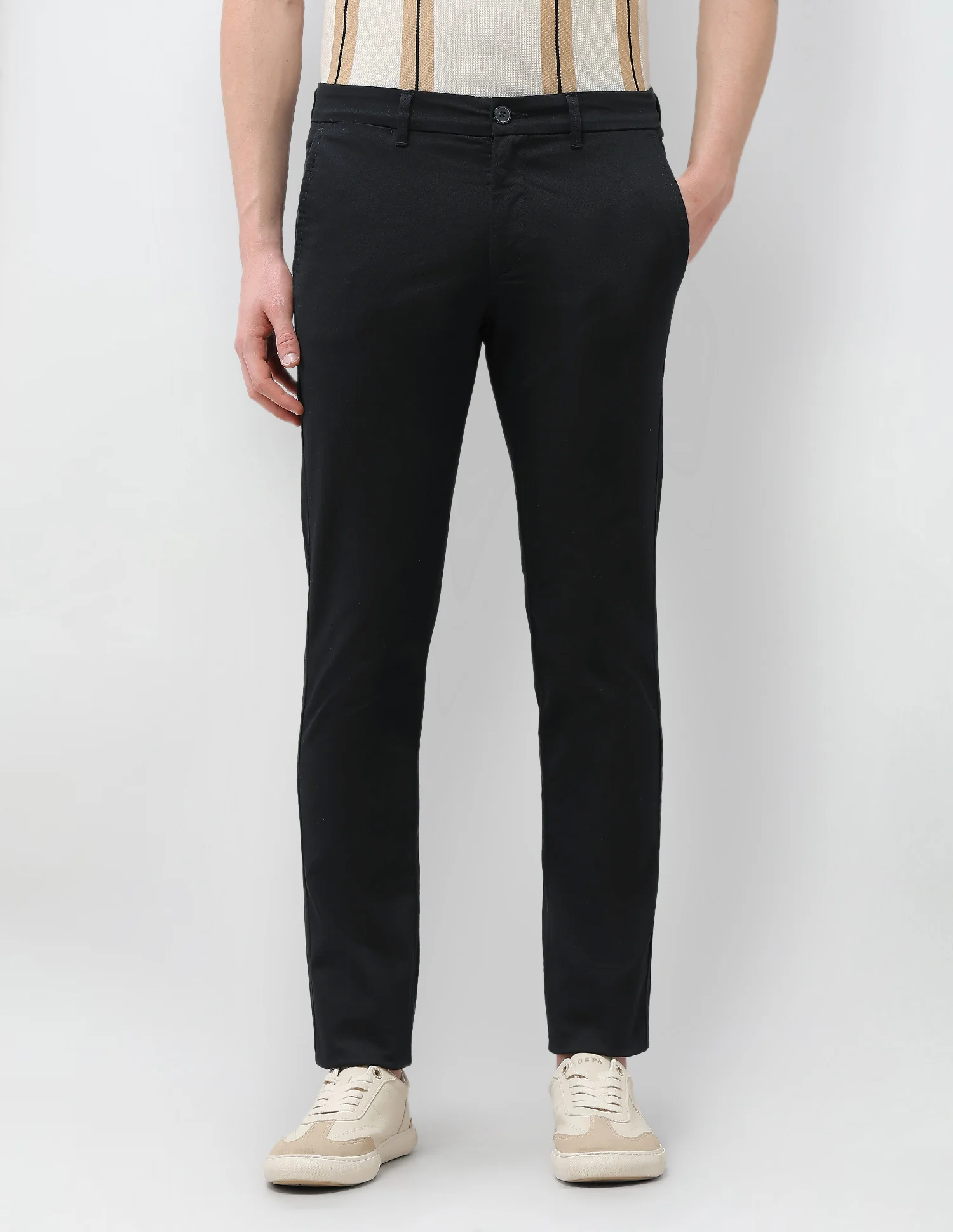 Solid Twill Denver Slim Fit Trousers - Image 6