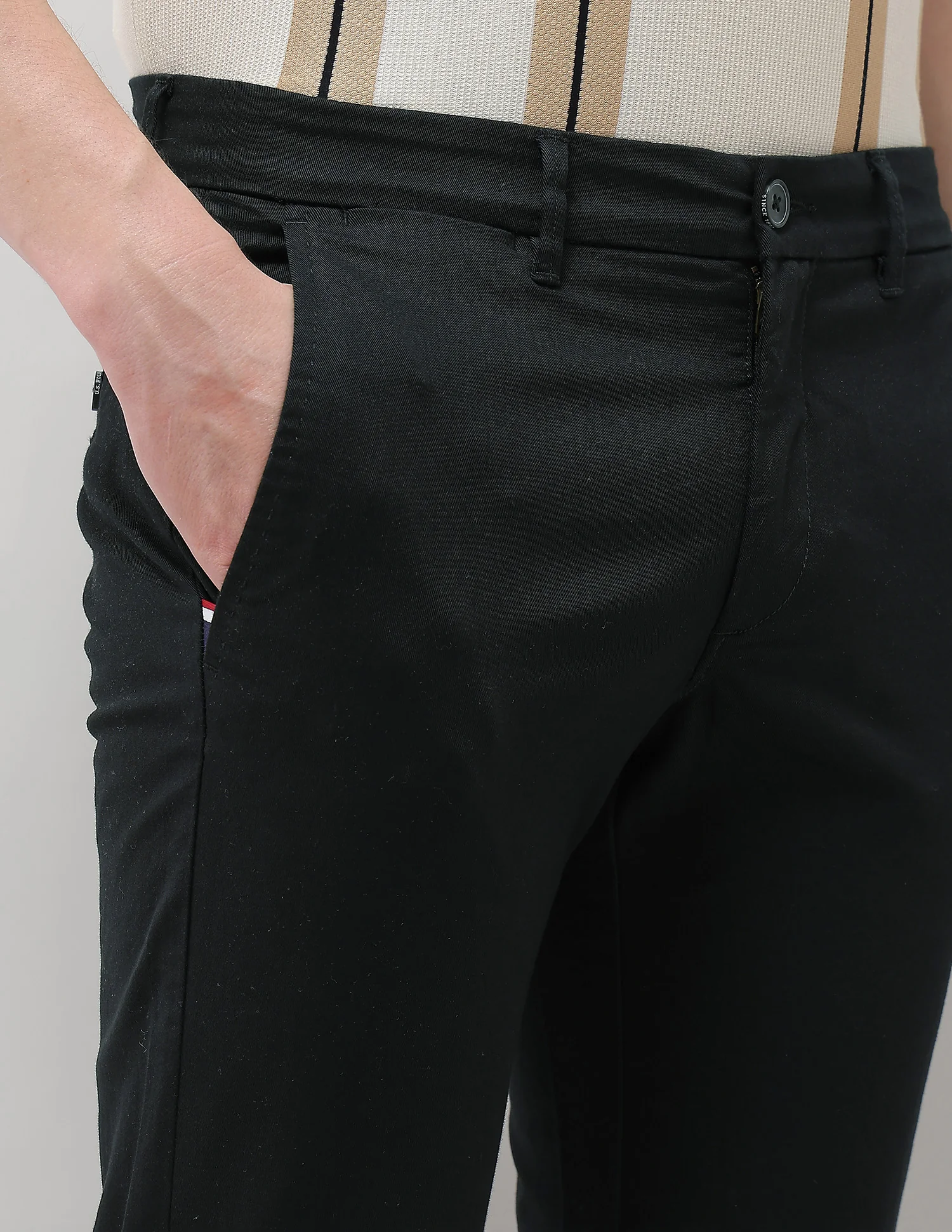Solid Twill Denver Slim Fit Trousers - Image 7