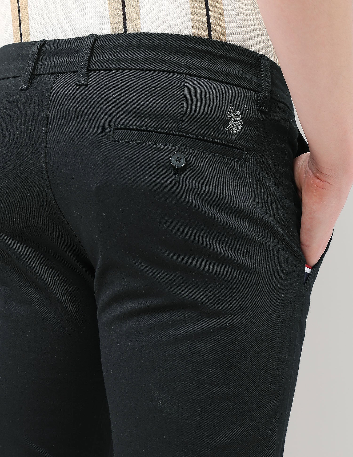 Solid Twill Denver Slim Fit Trousers - Image 8