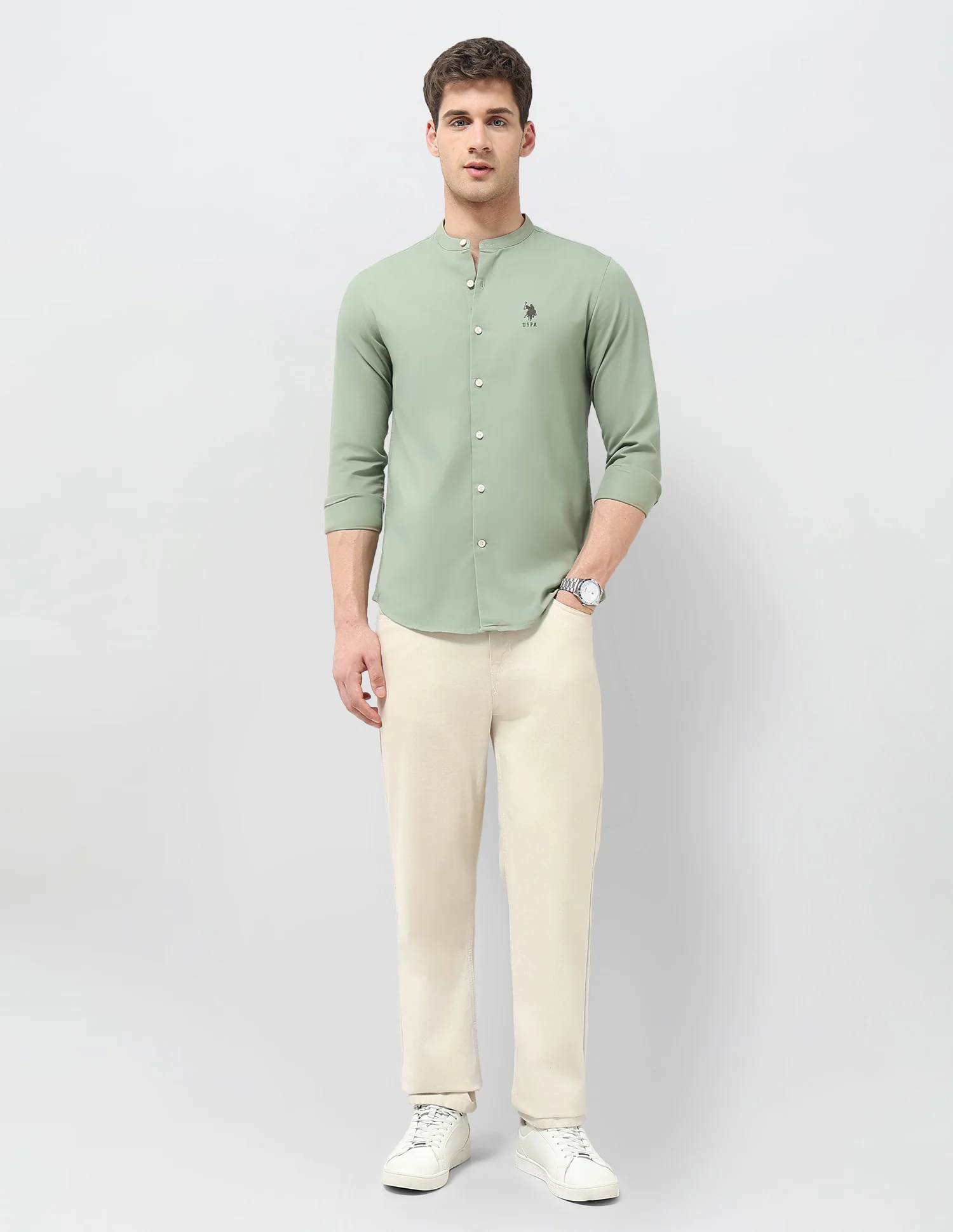 Solid Twill Regular Fit Shirt - Image 3