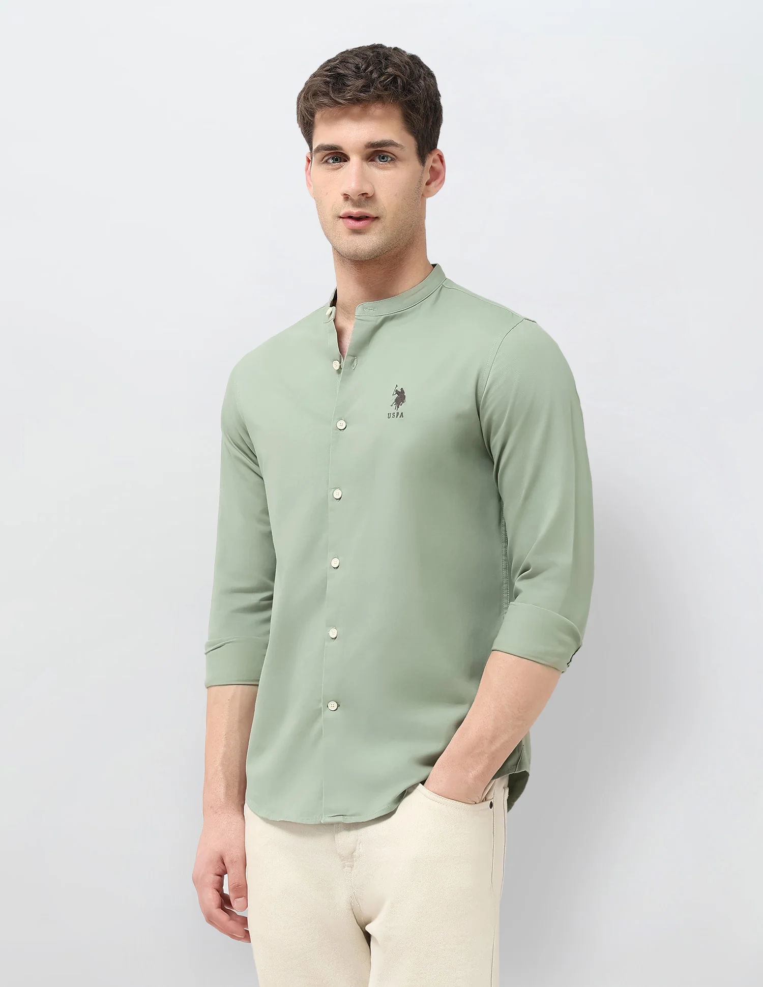 Solid Twill Regular Fit Shirt - Image 4