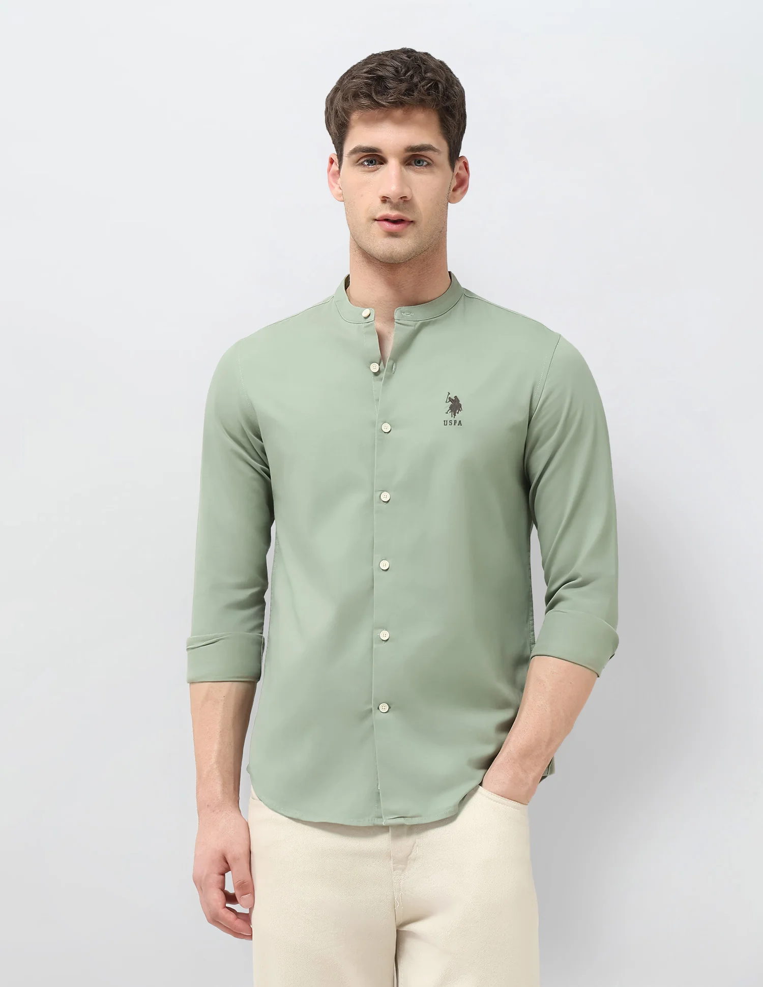 Solid Twill Regular Fit Shirt - Image 6