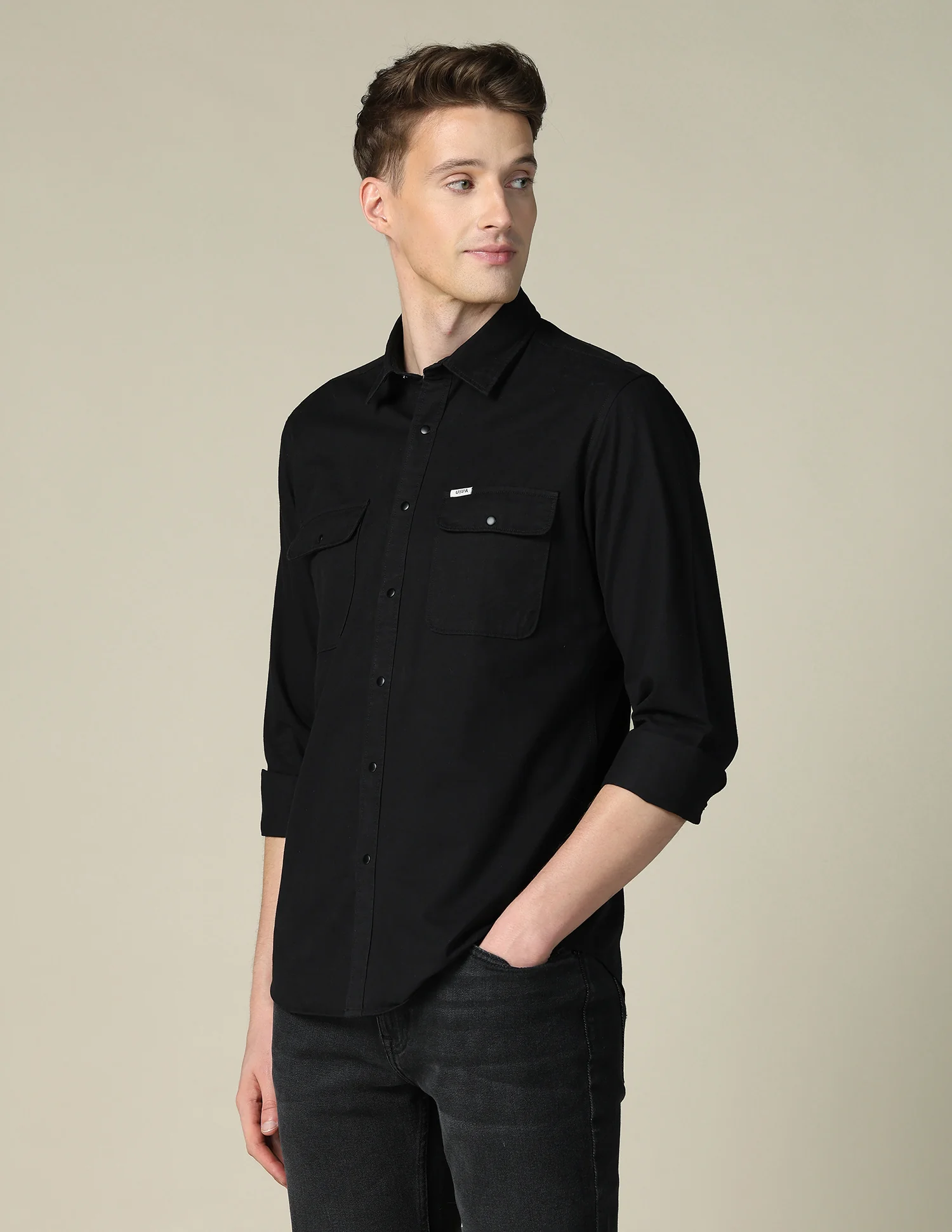 Solid Twill Shacket - Image 4