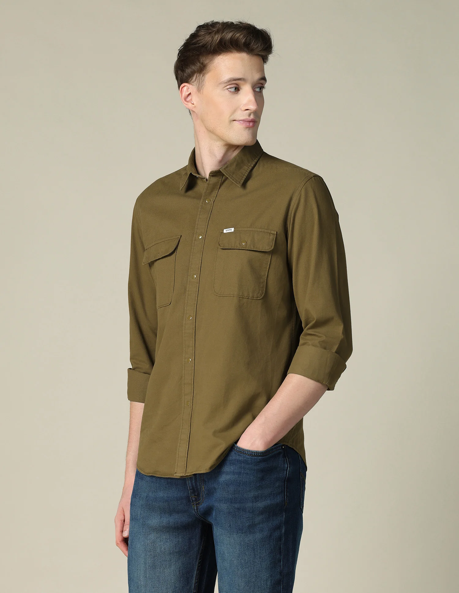 Solid Twill Shacket - Image 4