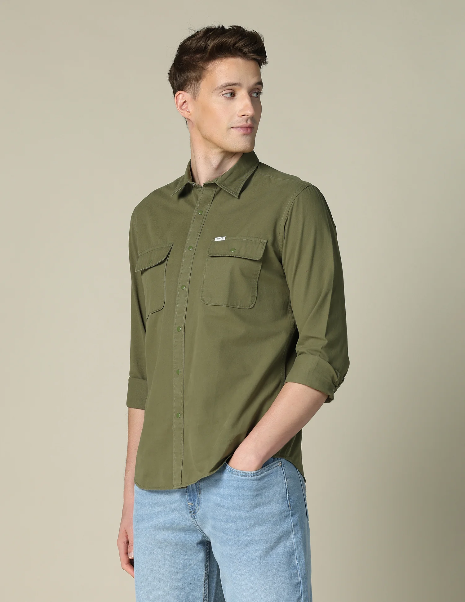 Solid Twill Shacket - Image 4