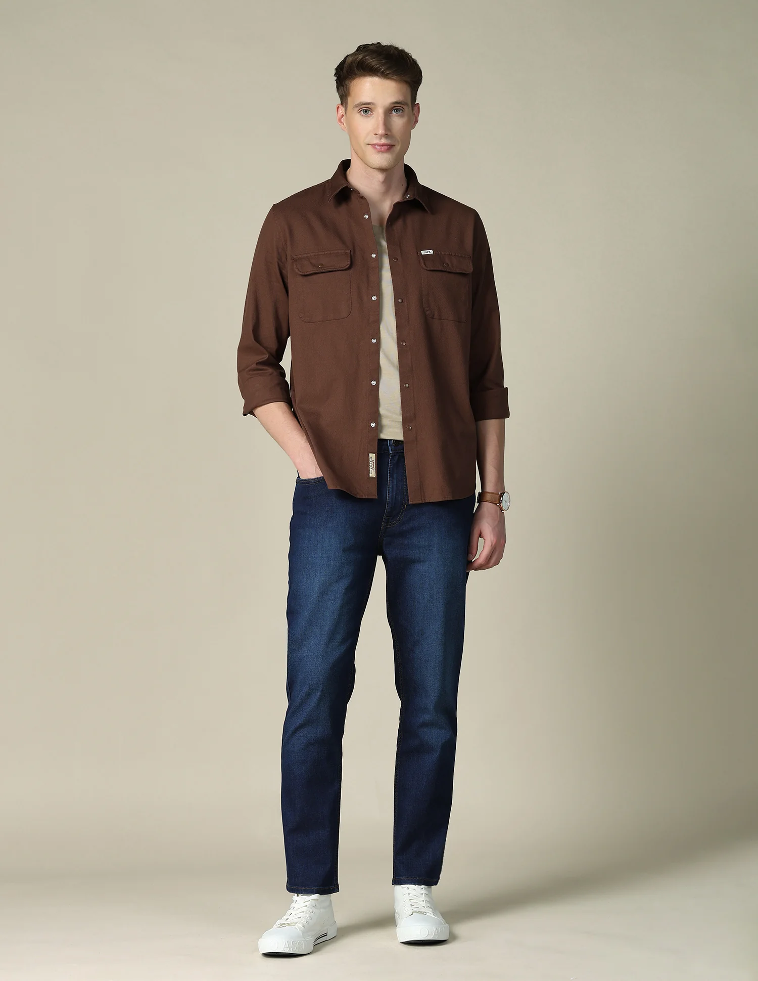 Solid Twill Shacket - Image 3
