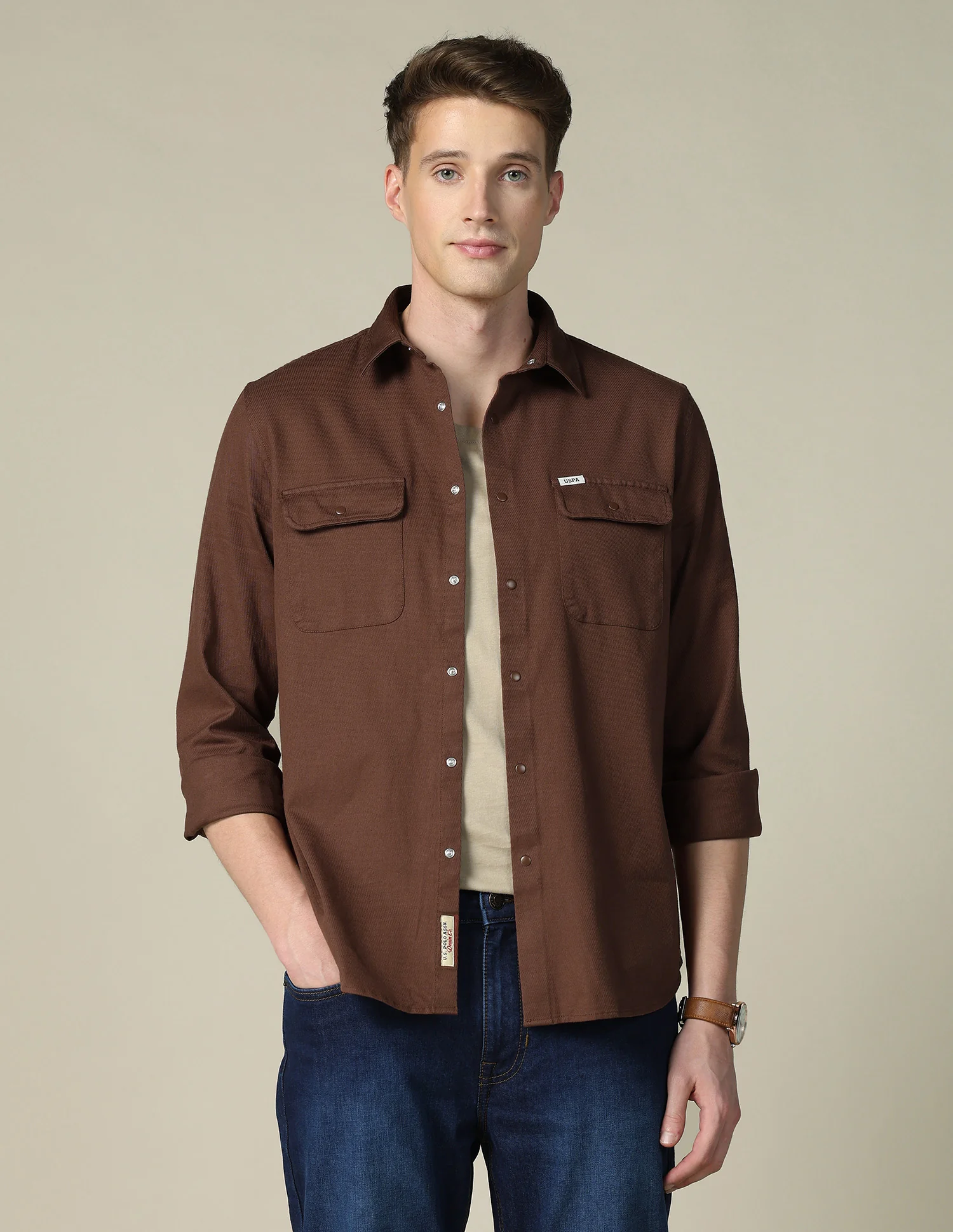 Solid Twill Shacket - Image 9
