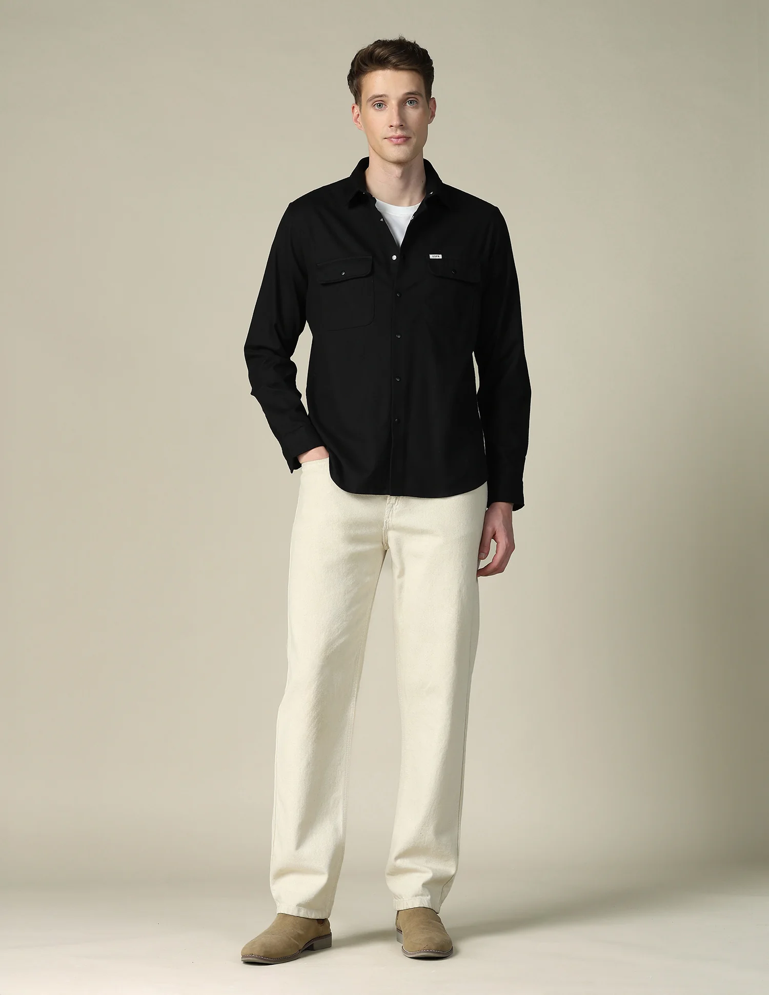 Solid Twill Shacket - Image 3