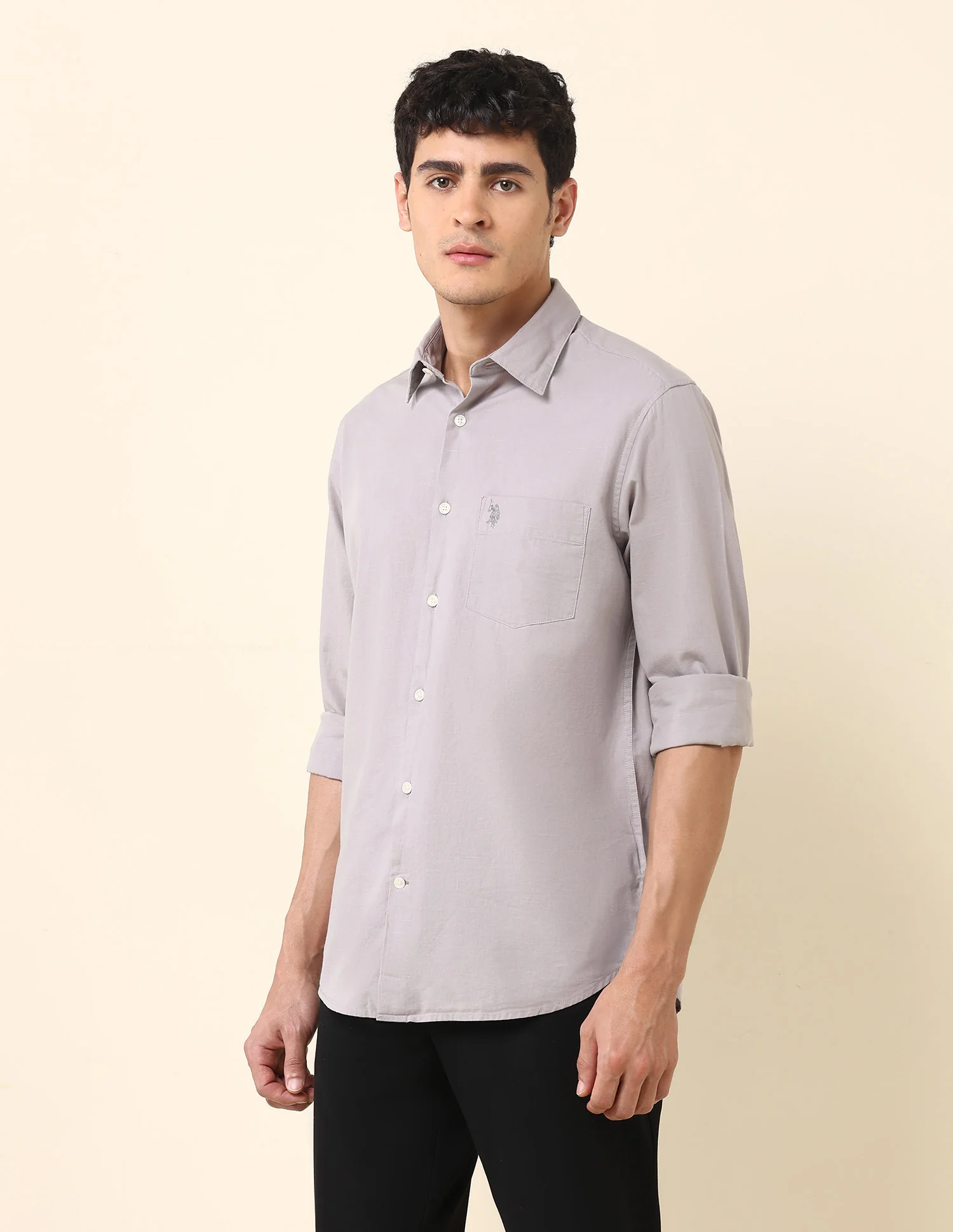 Solid Twill Tailored Fit Shirt - Image 4