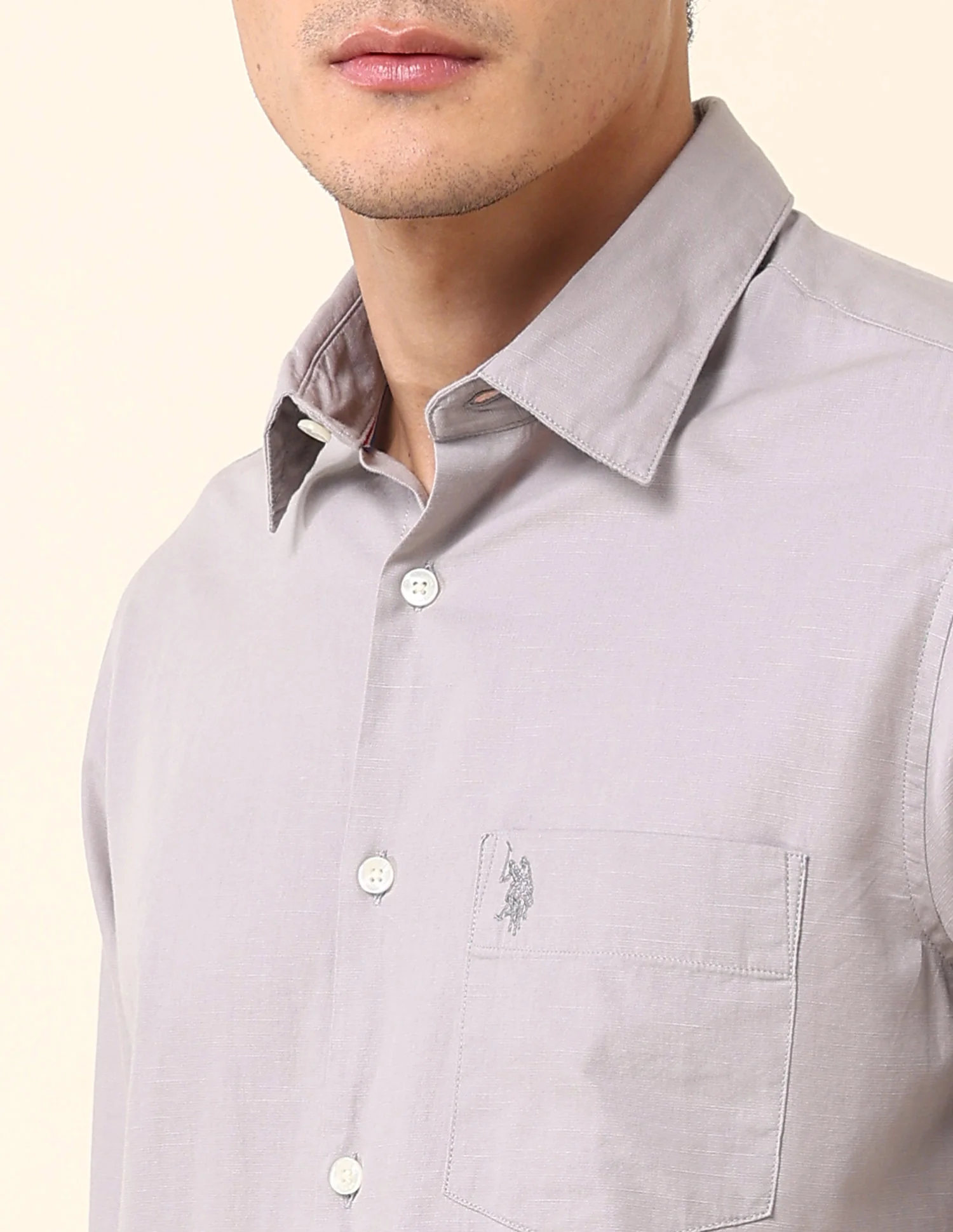 Solid Twill Tailored Fit Shirt - Image 7
