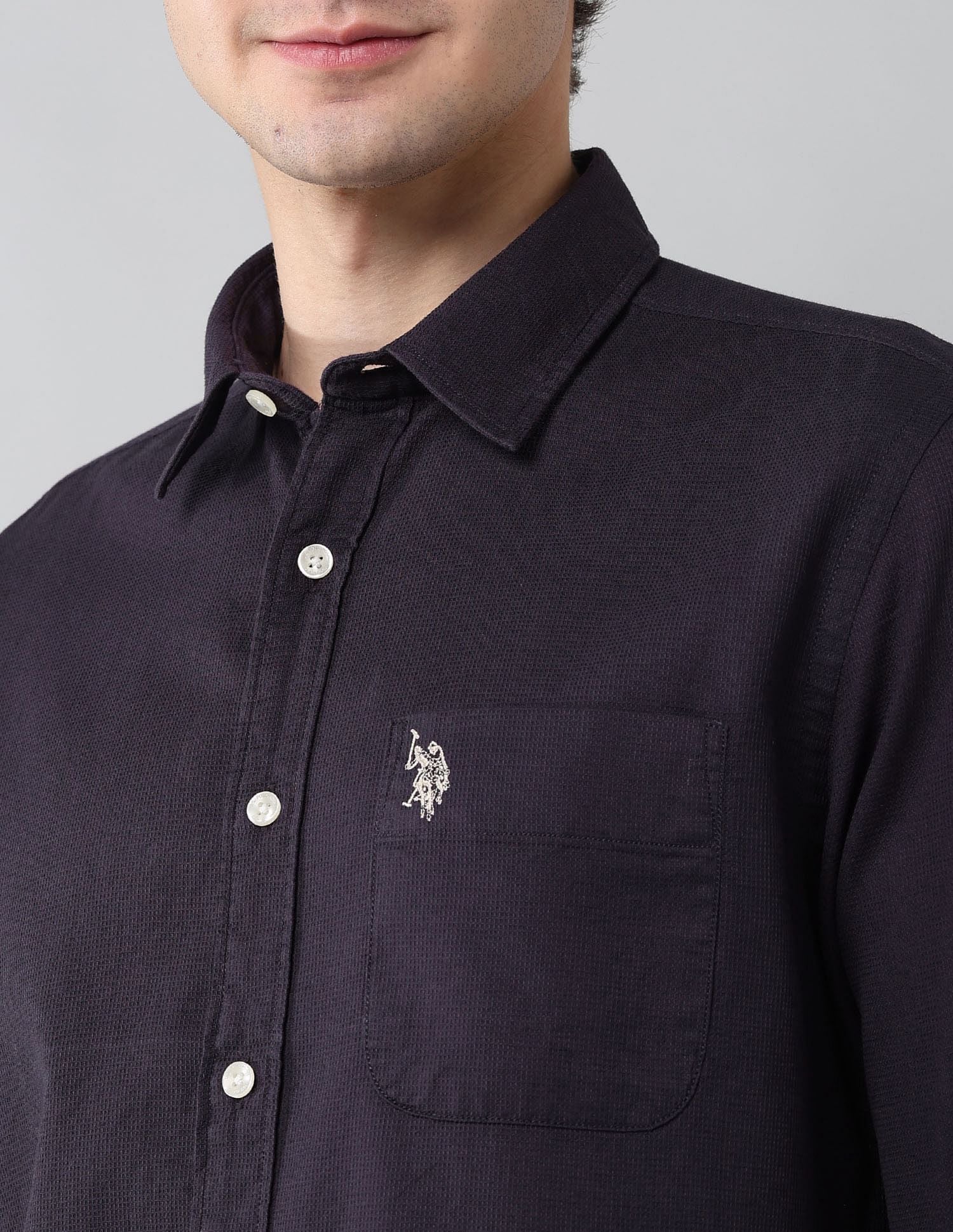 Solid Waffle Dobby Shirt - Image 7