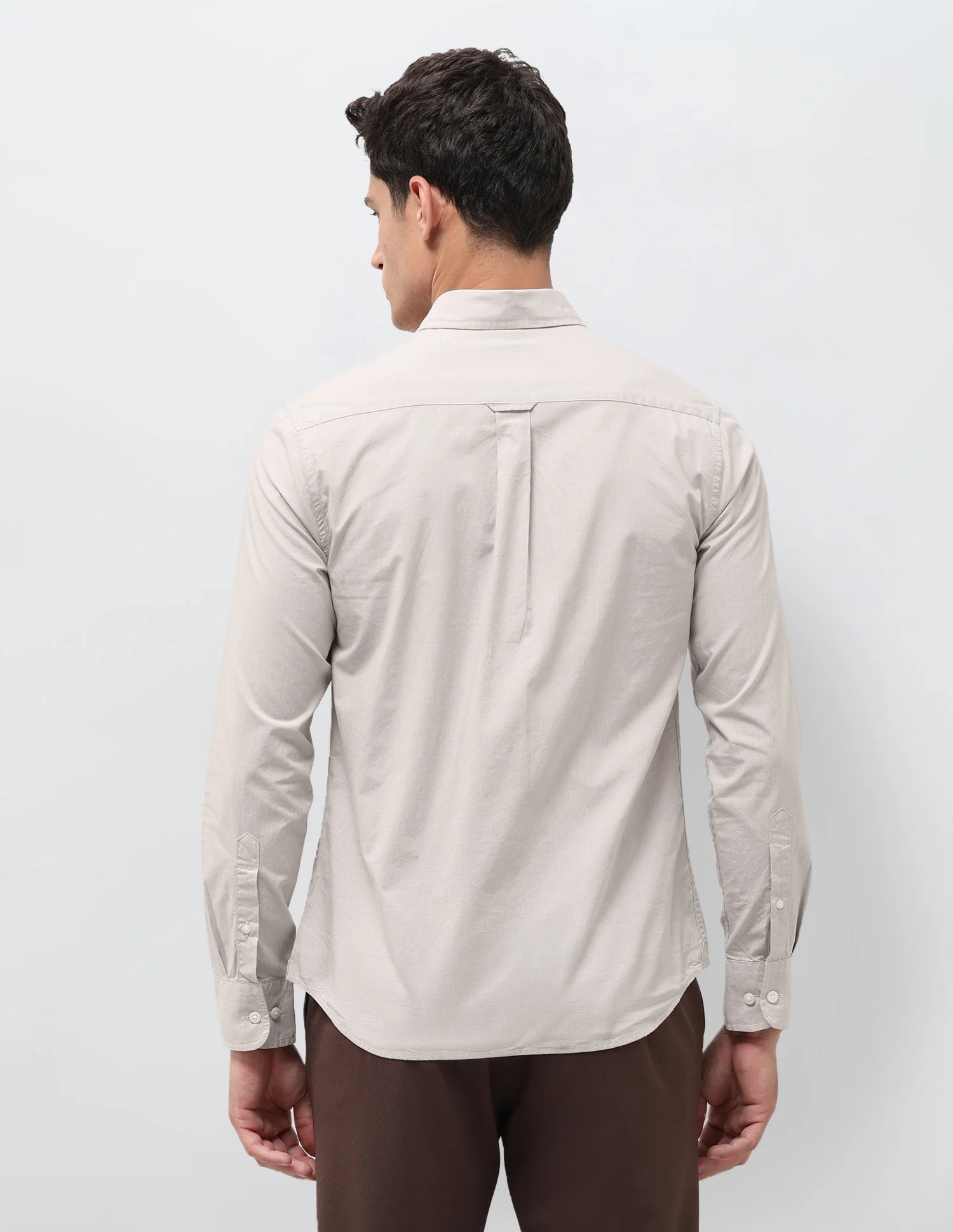 Solid With Stripe Detail Regular Fit Shirt - Image 5