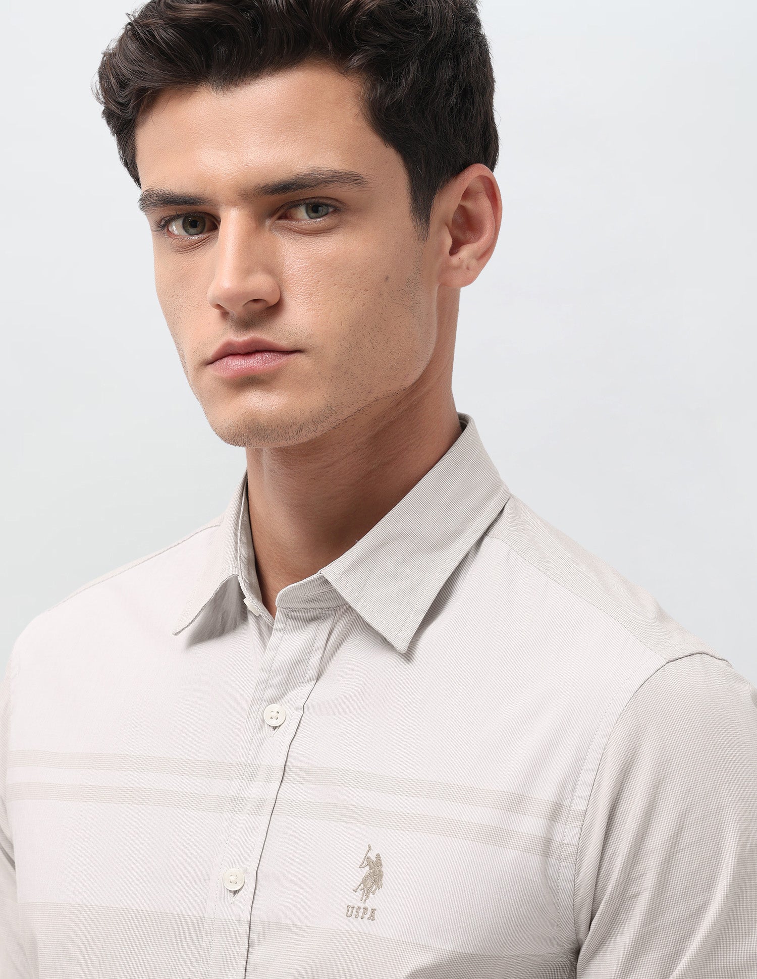 Solid With Stripe Detail Regular Fit Shirt - Image 7