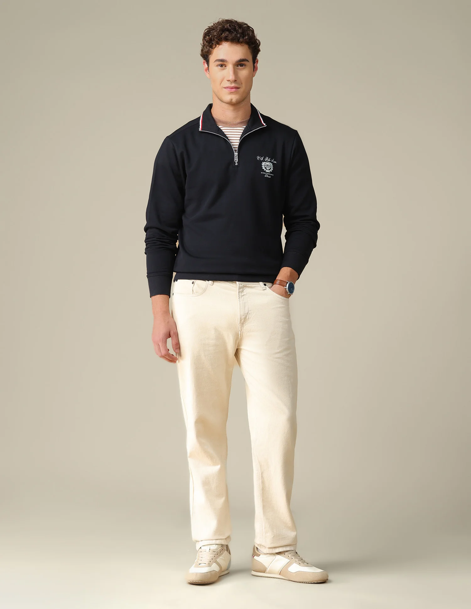 Solid Zipper Sweatshirt - Image 3