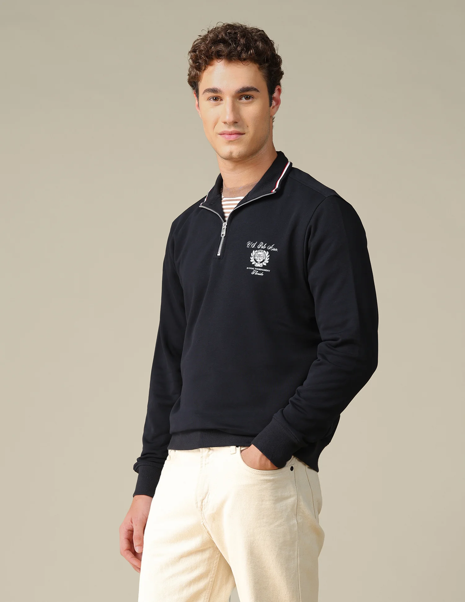 Solid Zipper Sweatshirt - Image 4
