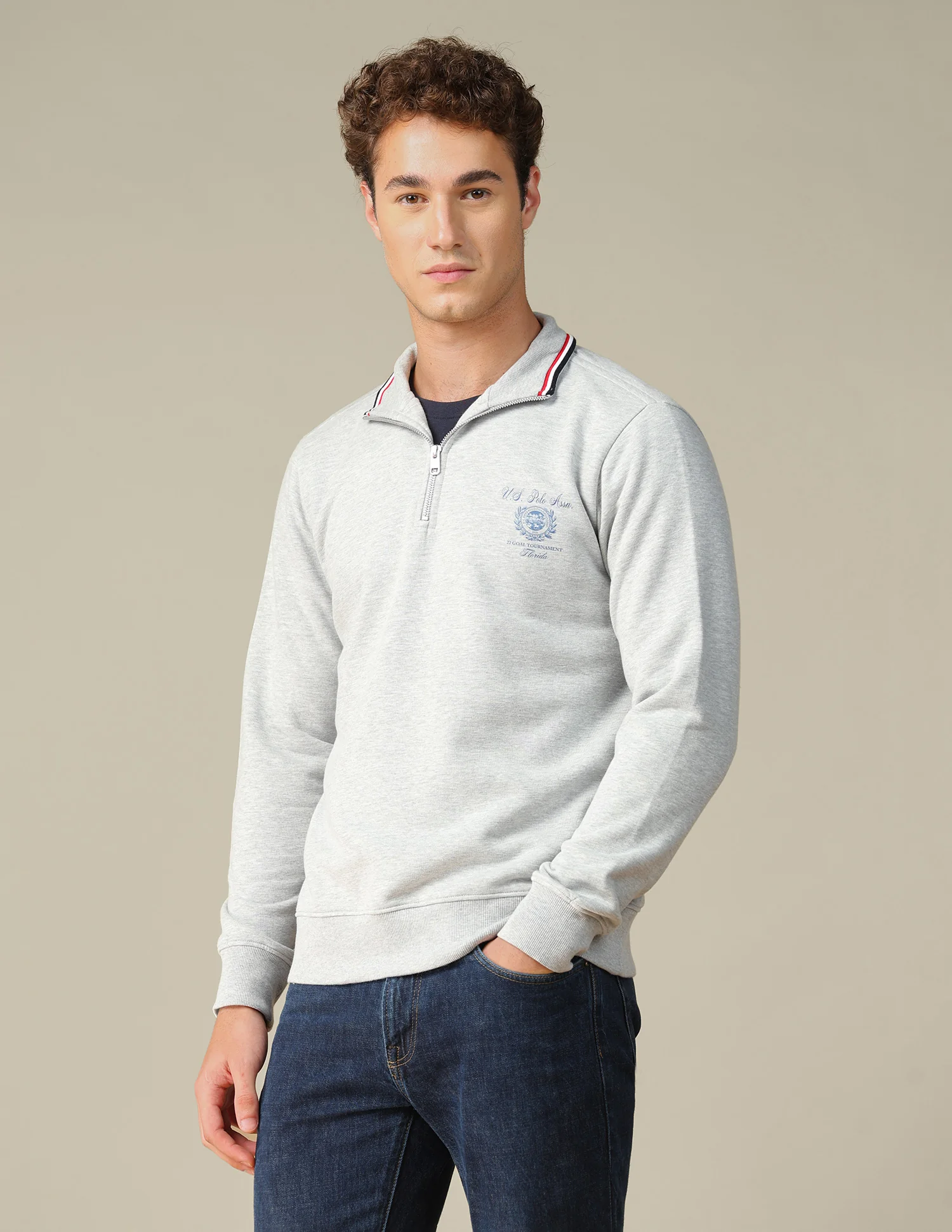 Solid Zipper Sweatshirt - Image 4