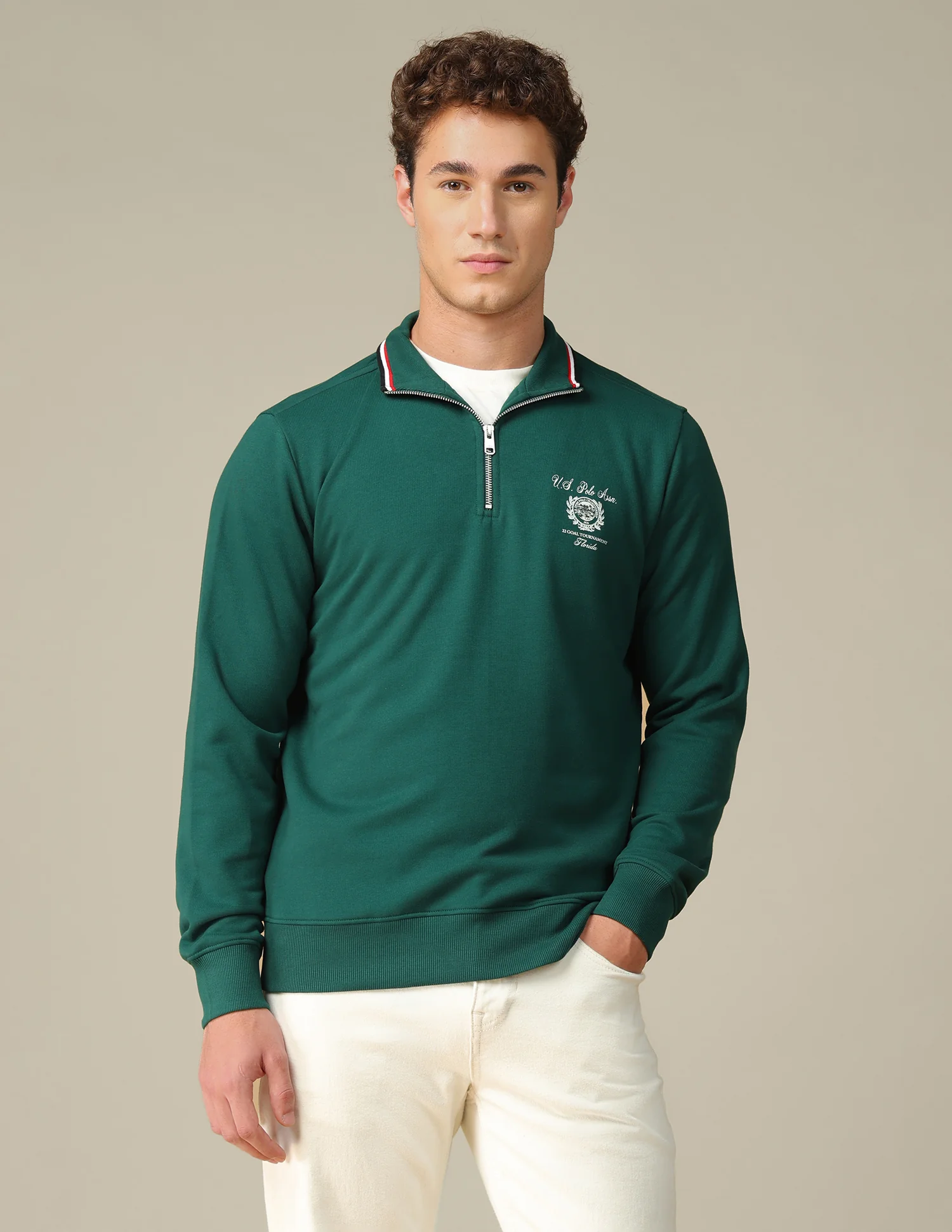 Solid Zipper Sweatshirt - Image 6