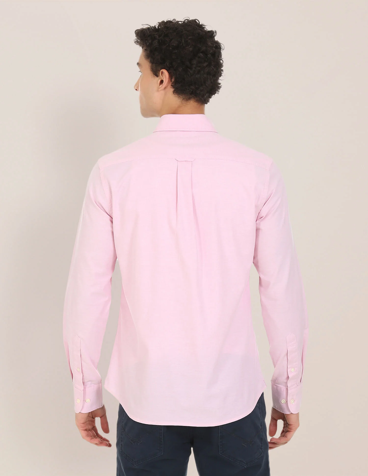Spread Collar Cotton Stretch Shirt - Image 4