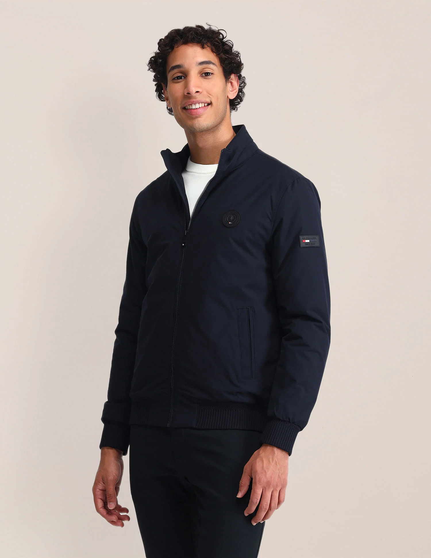 Stand Neck Solid Jacket - Image 4