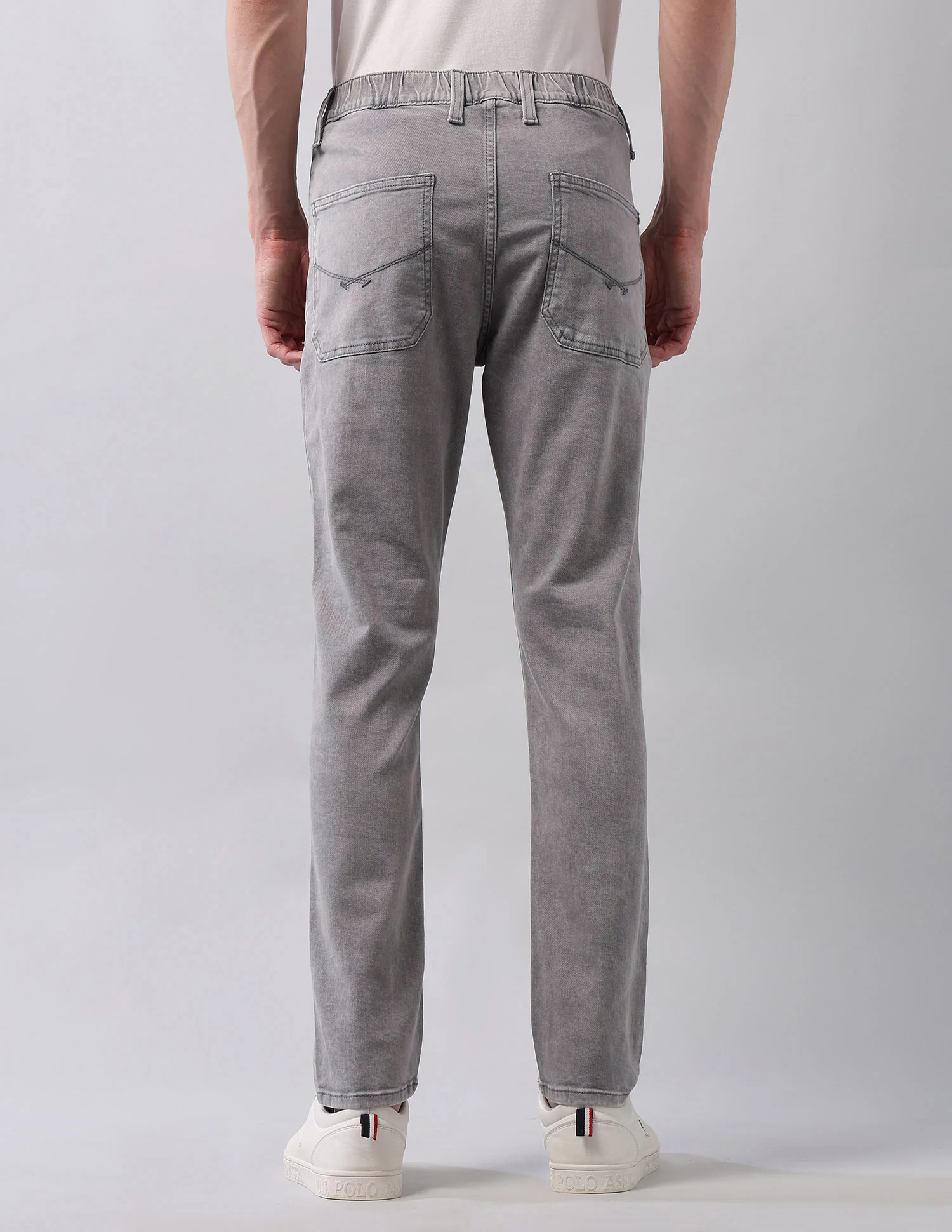Stone Washed Regular Fit Blue Jeans - Image 5