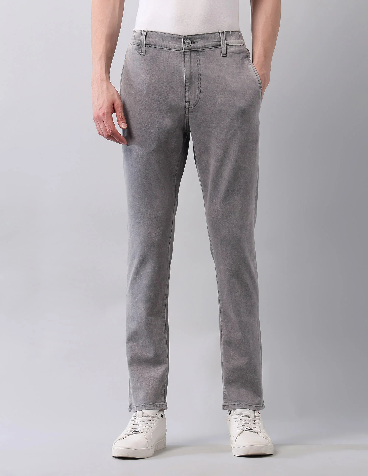 Stone Washed Regular Fit Blue Jeans - Image 6