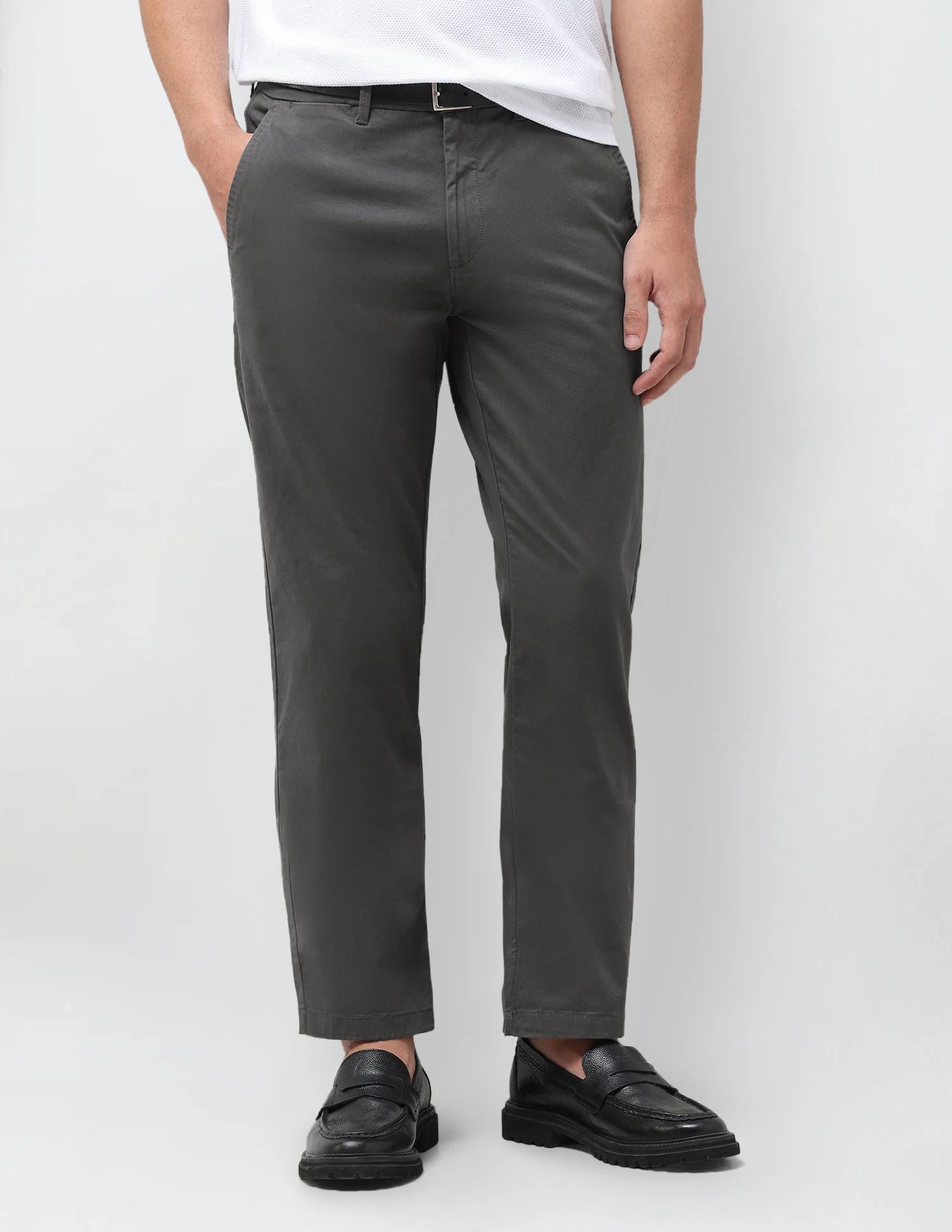 Straight Fit Satin Trousers