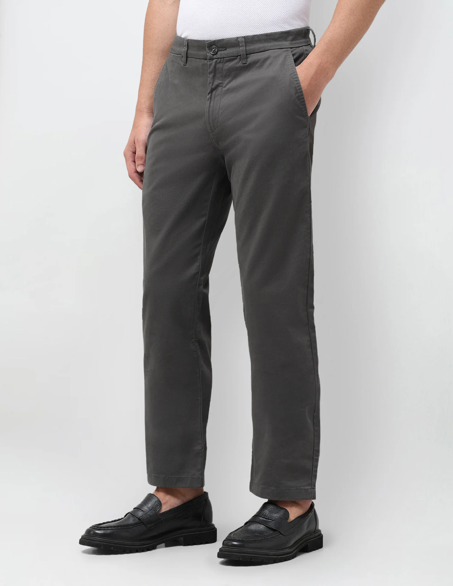 Straight Fit Satin Trousers - Image 4