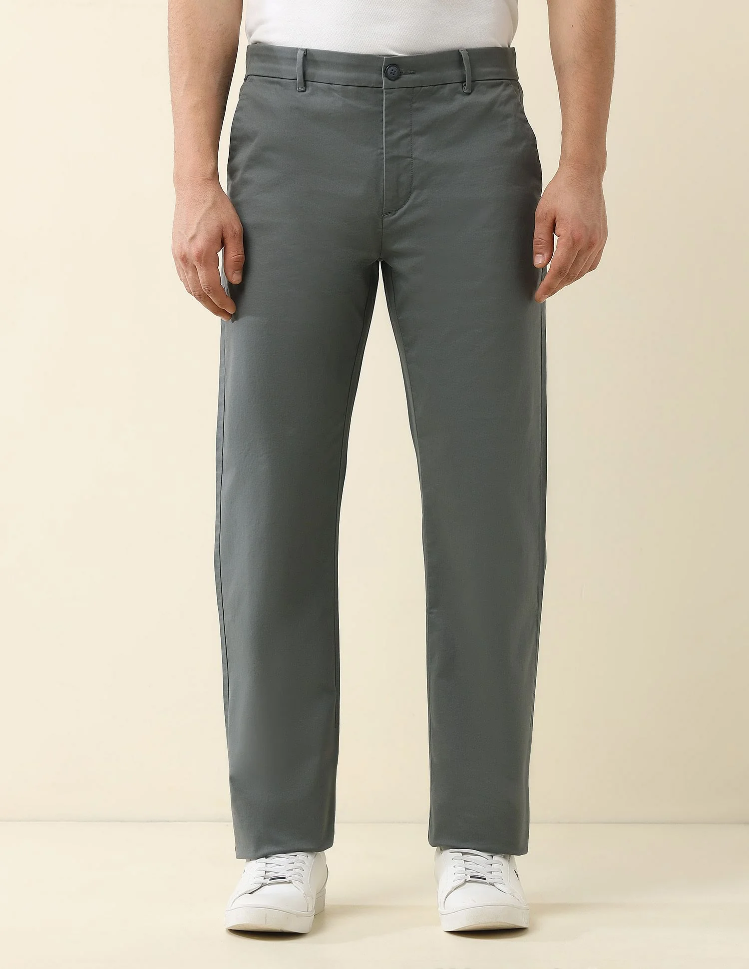 Straight Fit Solid Chinos - Image 6