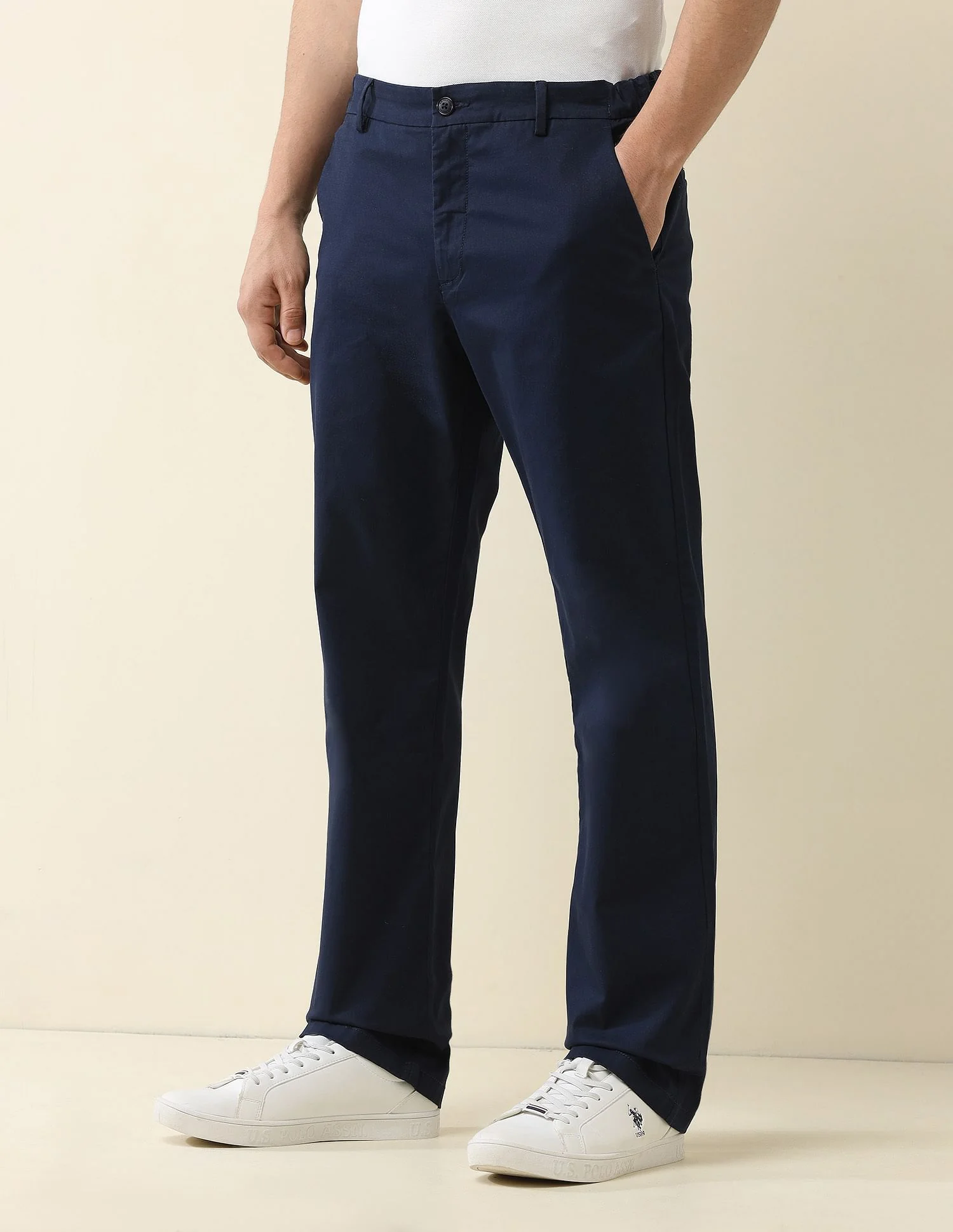 Straight Fit Solid Chinos - Image 4