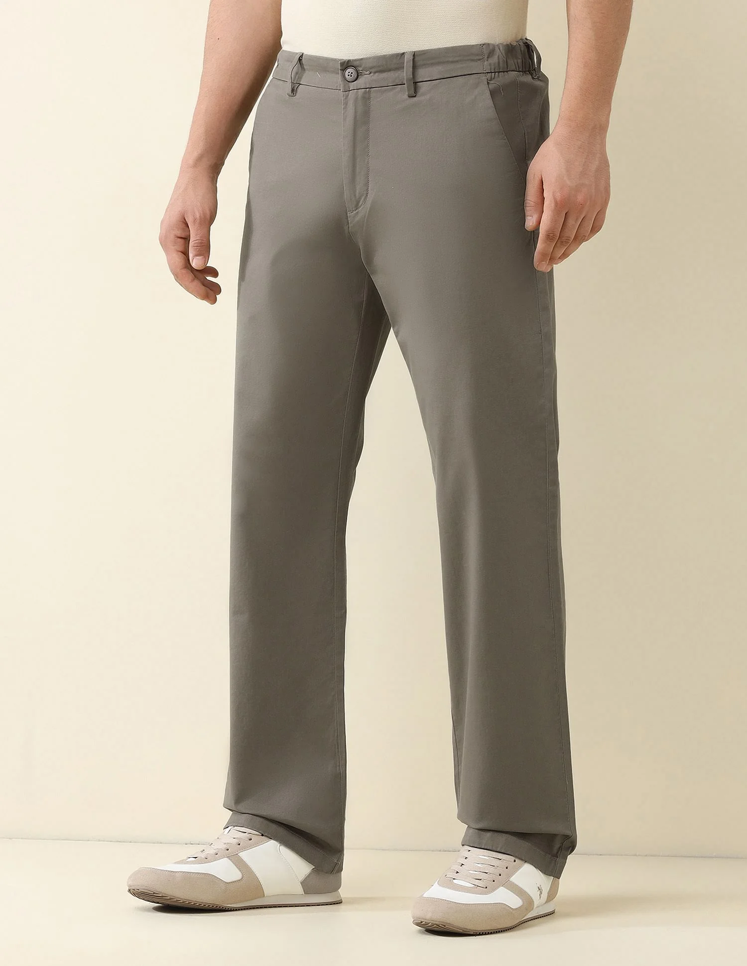 Straight Fit Solid Chinos - Image 4