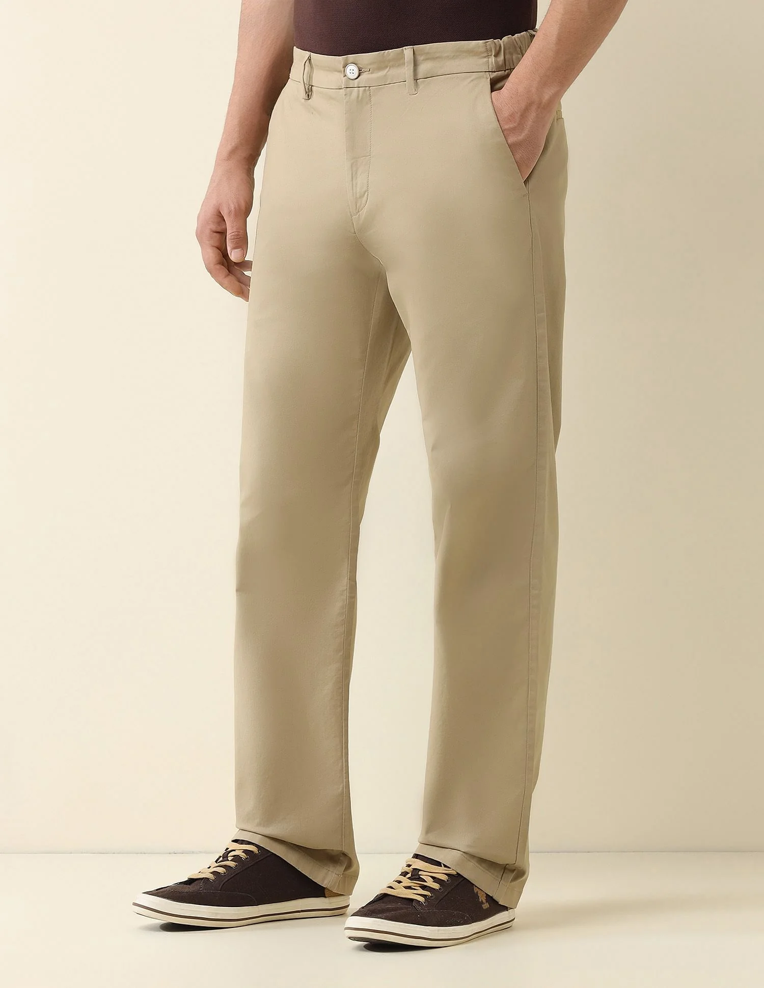 Straight Fit Solid Chinos - Image 4