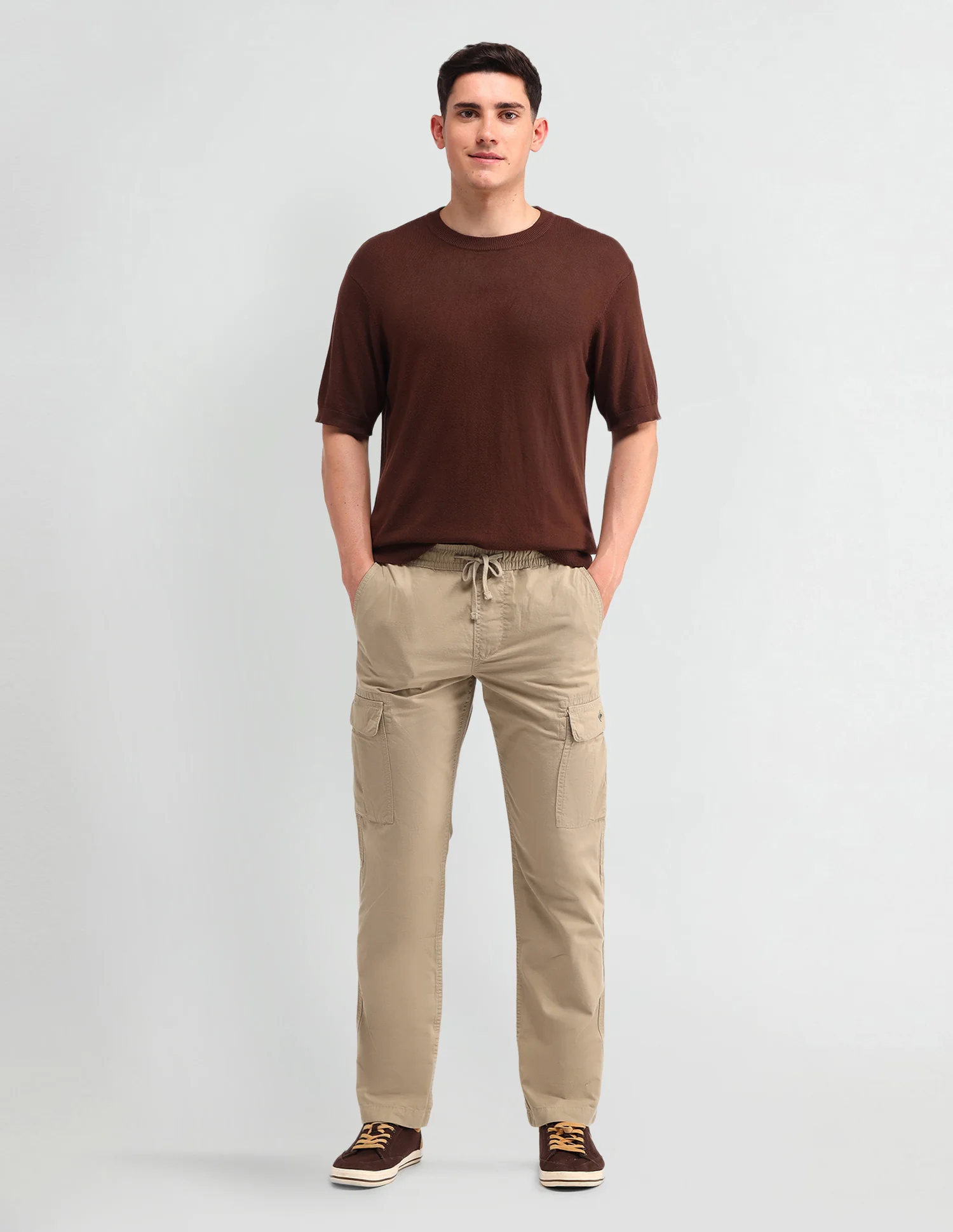 Straight Solid Trousers - Image 3