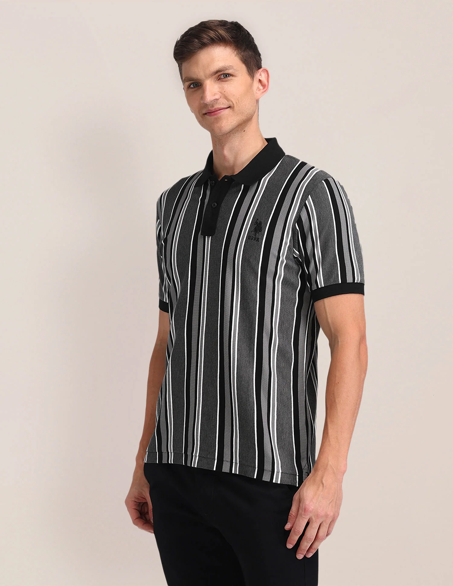Striped Cotton Polo Shirt - Image 4