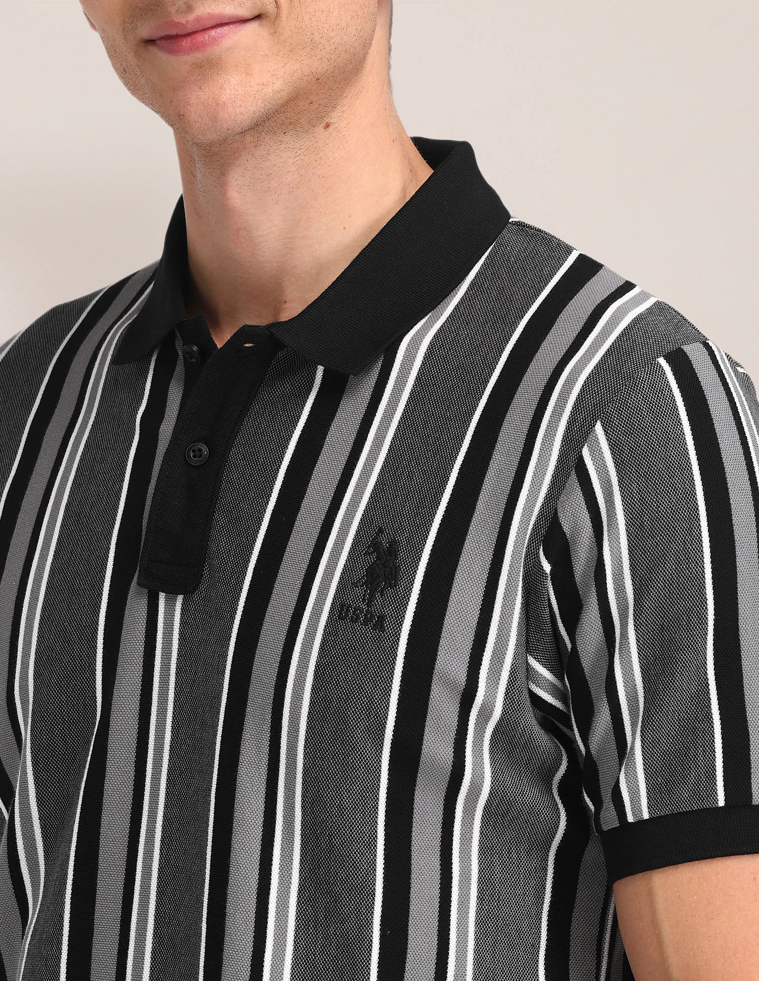 Striped Cotton Polo Shirt - Image 7