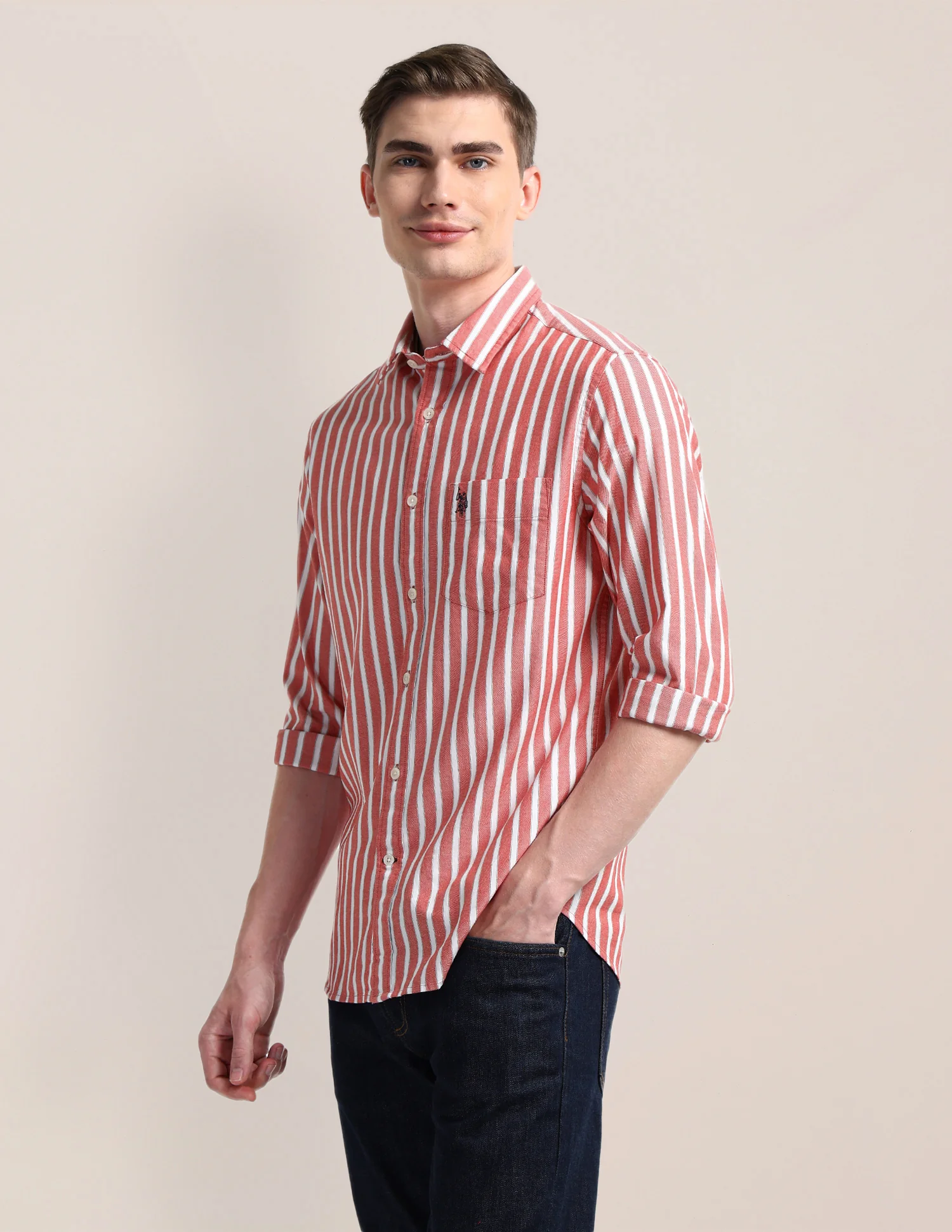 Vertical Striped Regular Fit Shirt - Image 4