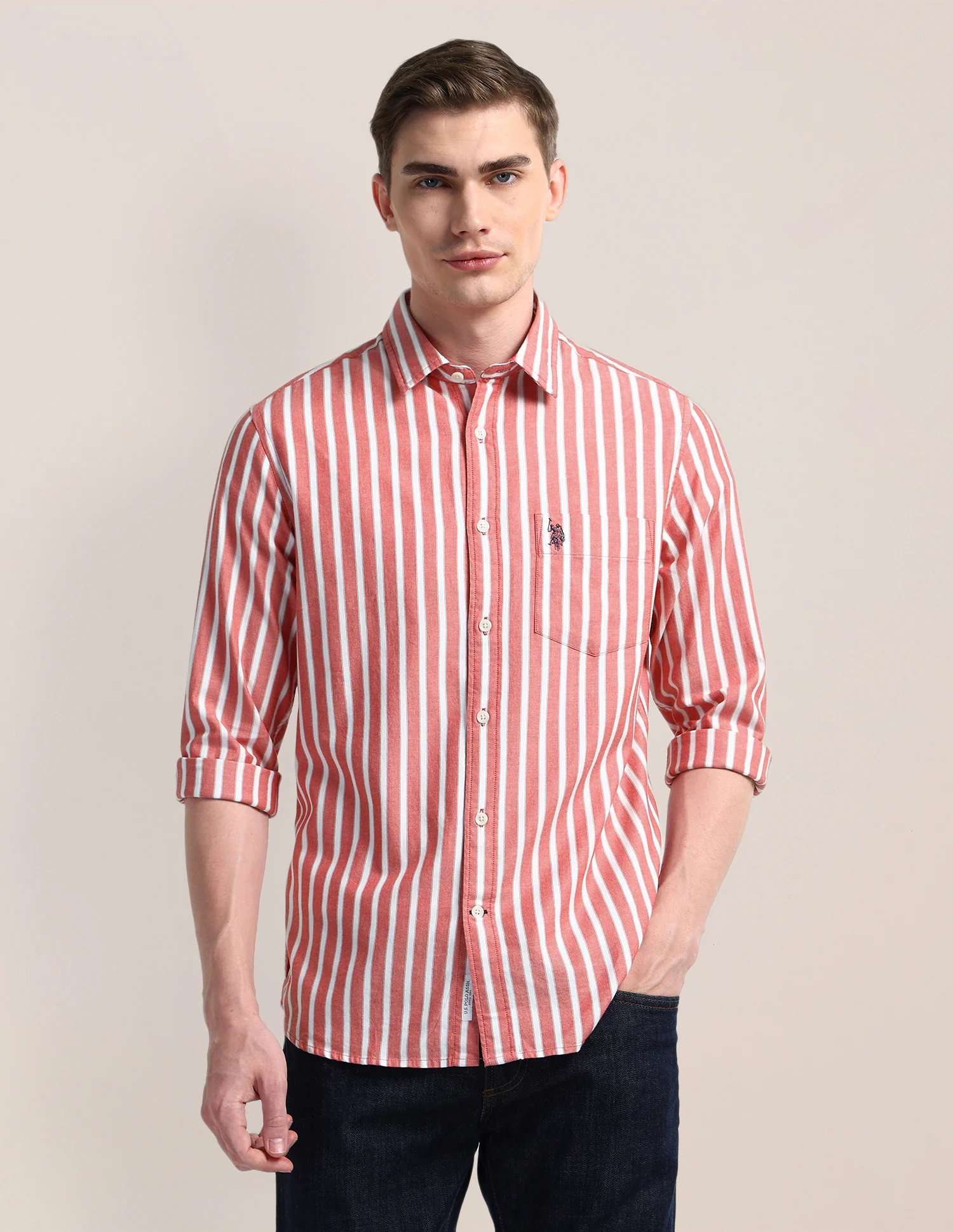 Vertical Striped Regular Fit Shirt - Image 6