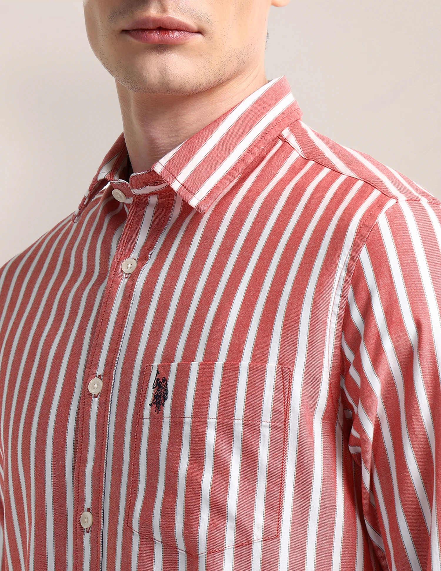 Vertical Striped Regular Fit Shirt - Image 7