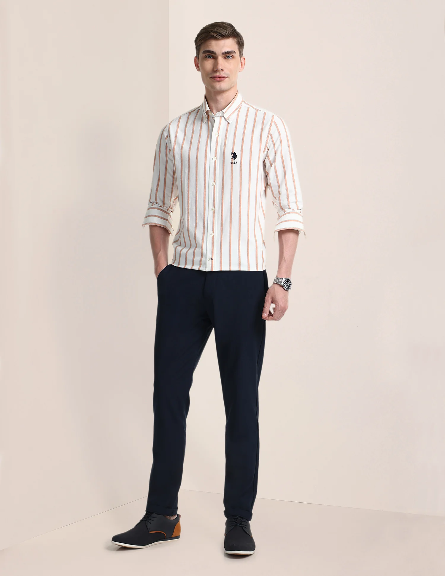 Vertical Striped Regular Fit Shirt - Image 3