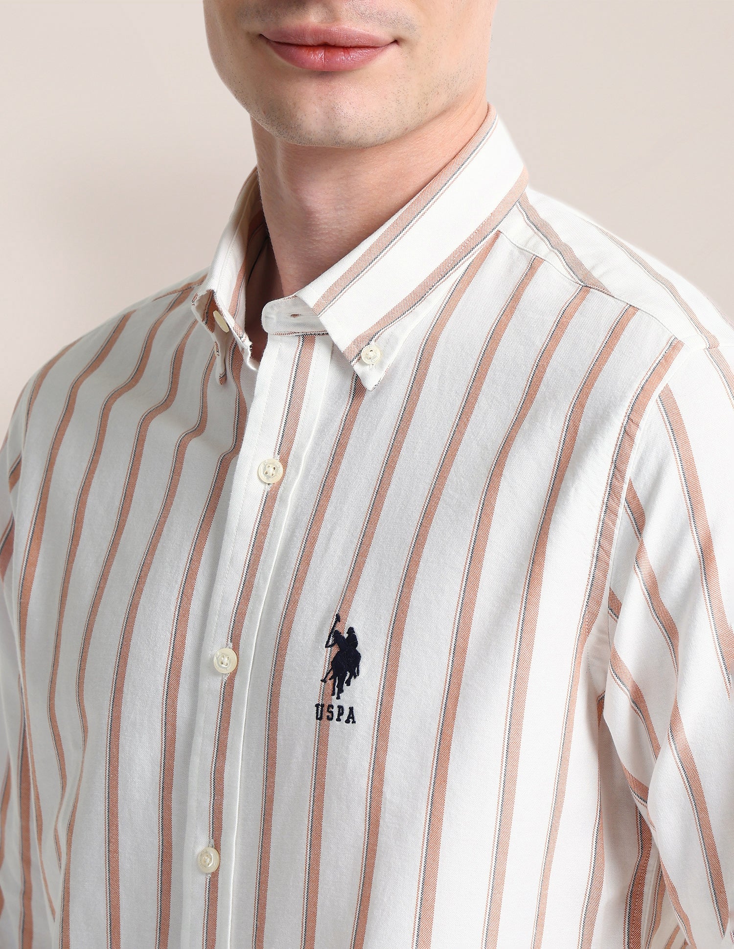 Vertical Striped Regular Fit Shirt - Image 7