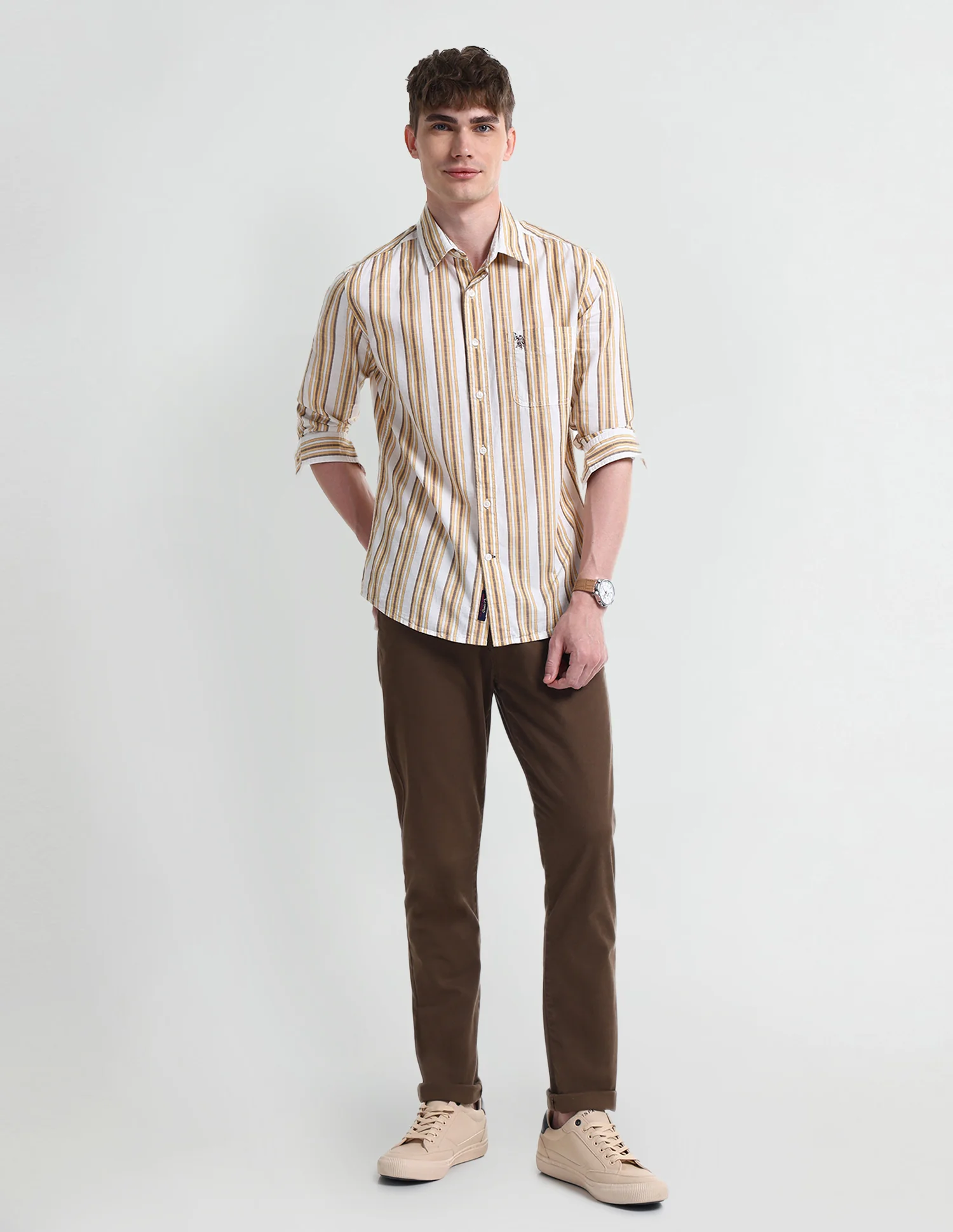 Vertical Striped Slim Fit Shirt - Image 3