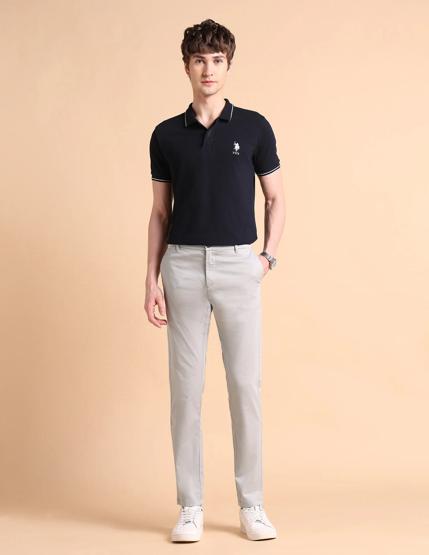 Super Slim Fit Satin Chinos - Image 3