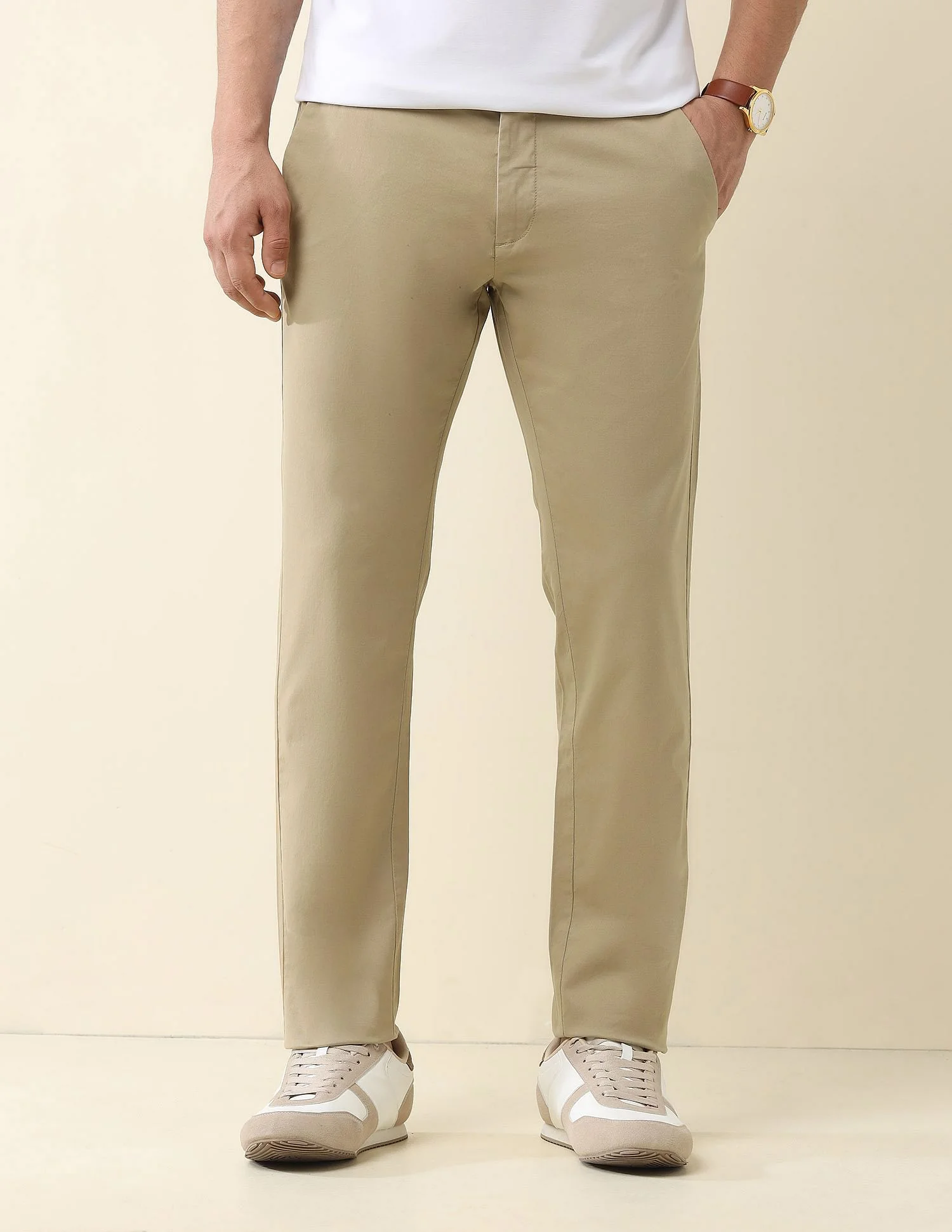 Super slim Fit Solid Chinos