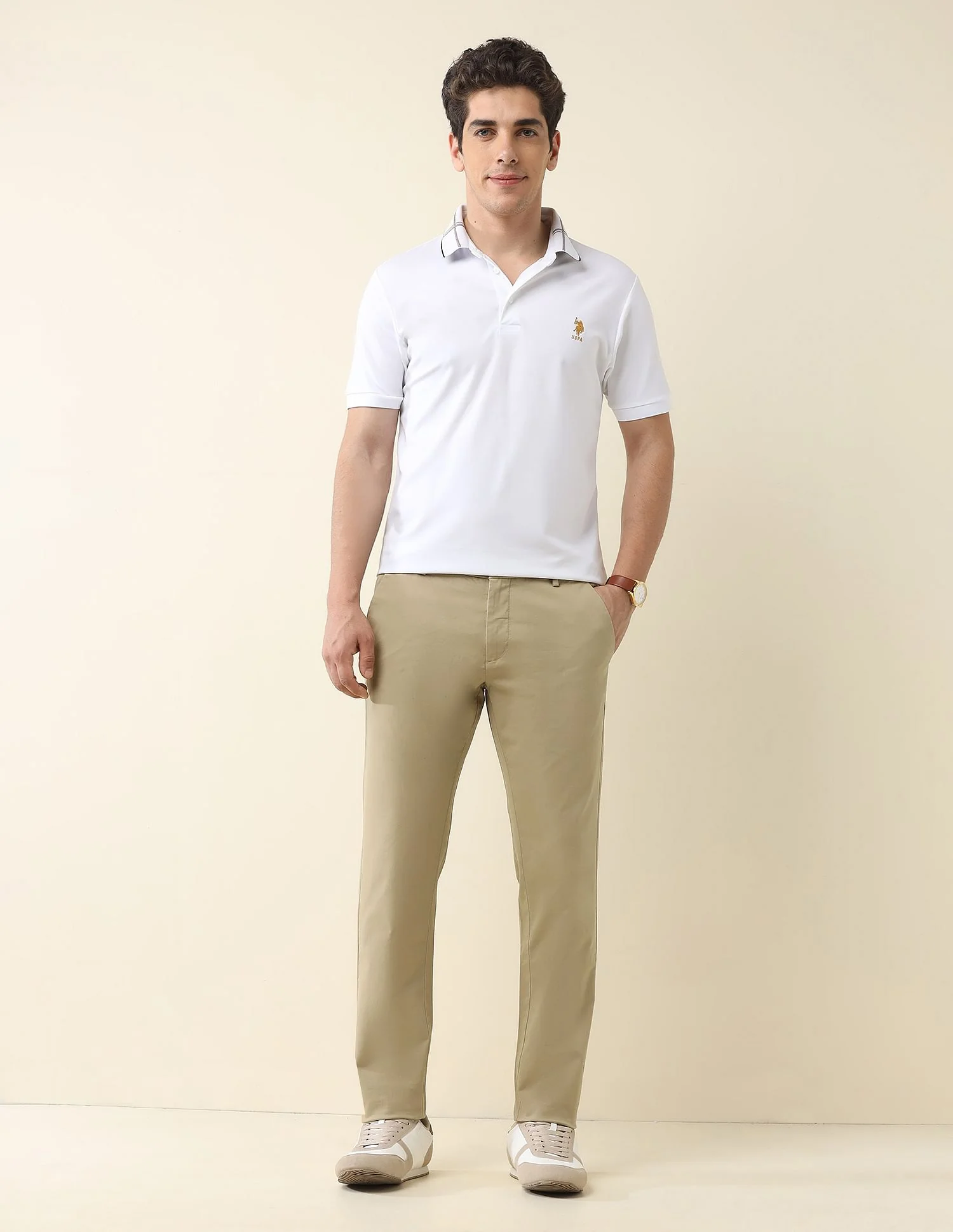 Super slim Fit Solid Chinos - Image 3
